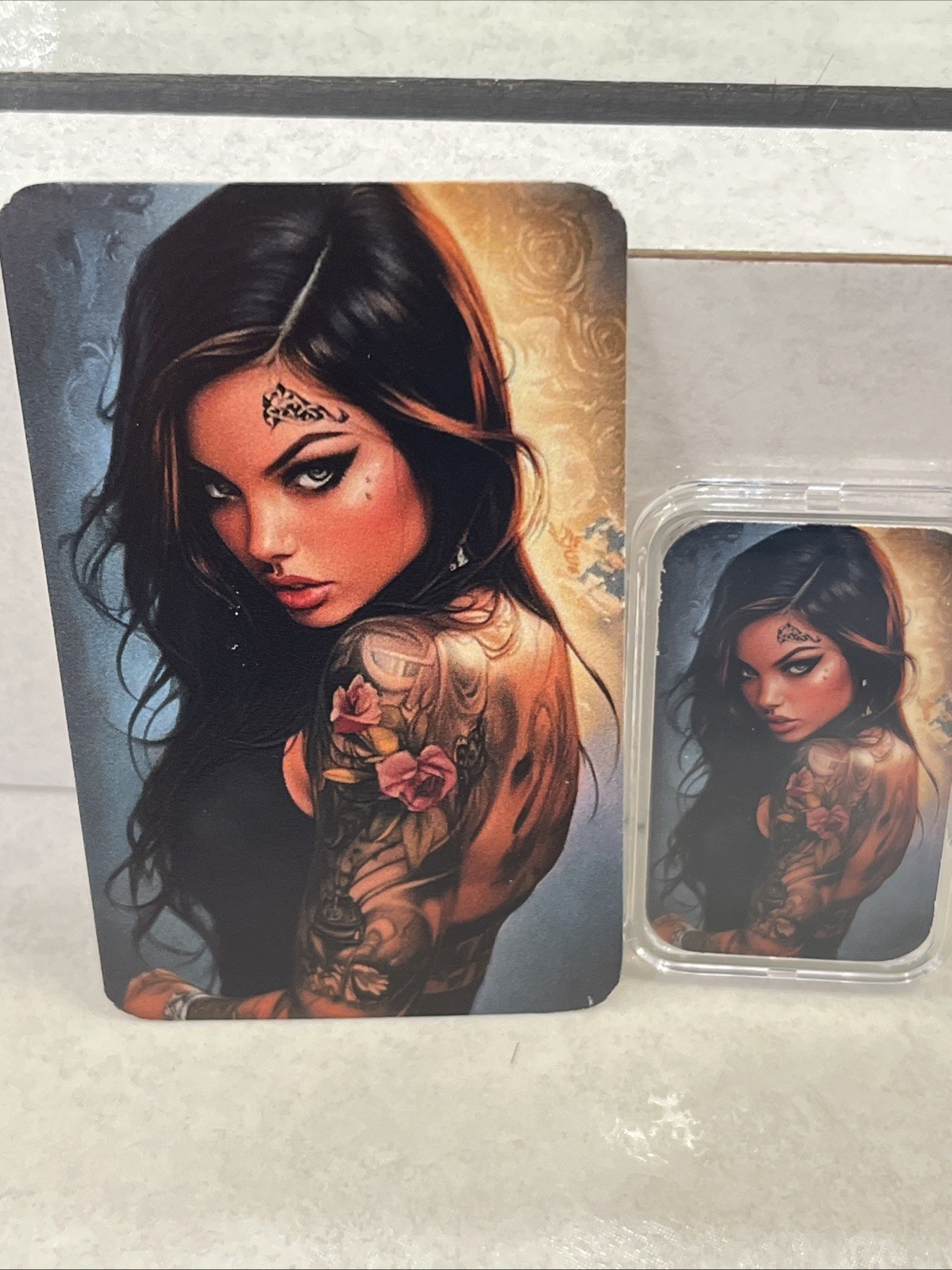 Sexy Tattooed Women 1 Oz .999 Silver Color Art Bar With COA 1/100