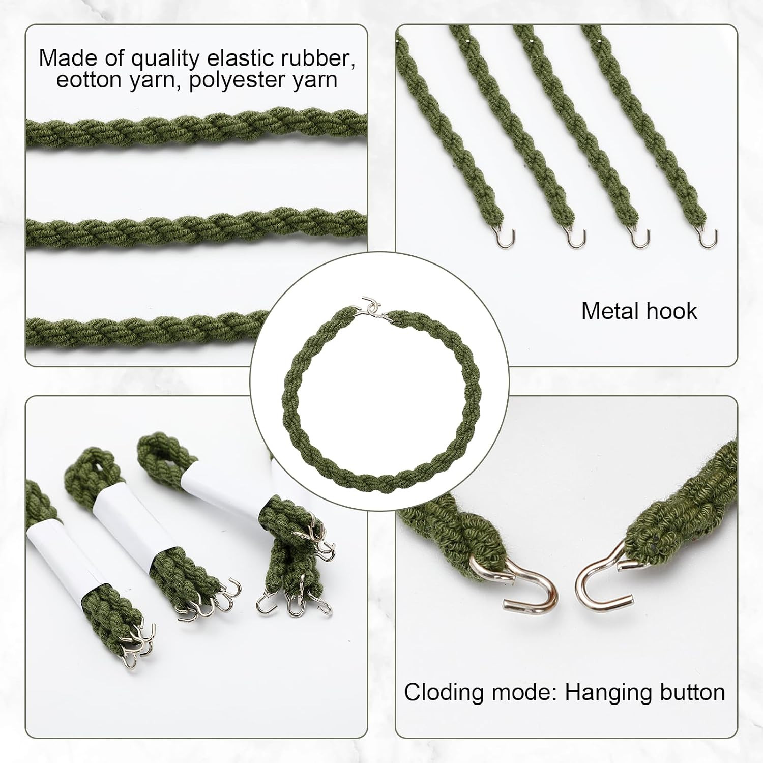20Pcs Military Boot Straps Elastic Blousing Bands with Metal Hooks for Men An…
