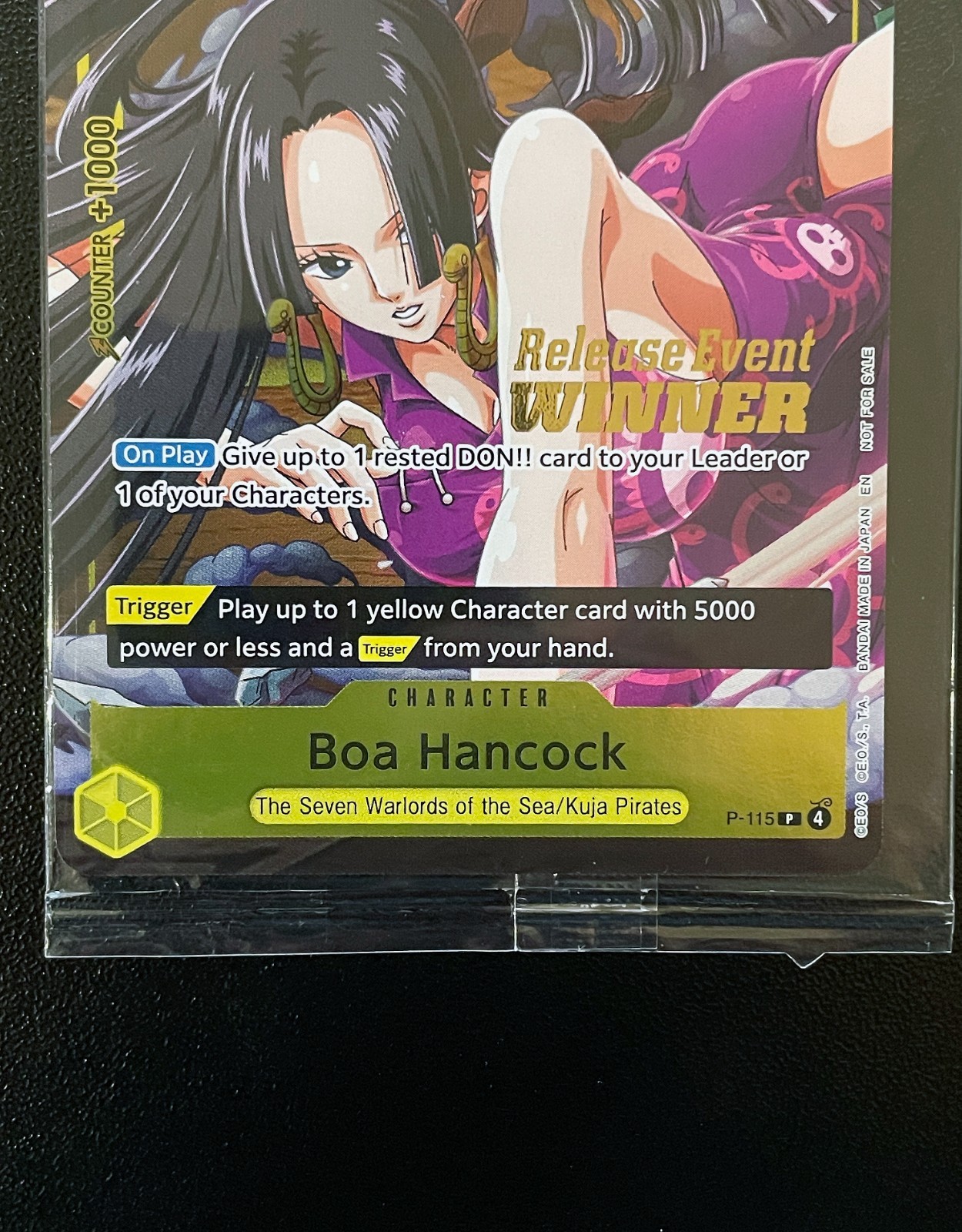 One Piece Boa Hancock Pre Release Event Winner P-115 Holo Stamp OP15 – MINT SEAL