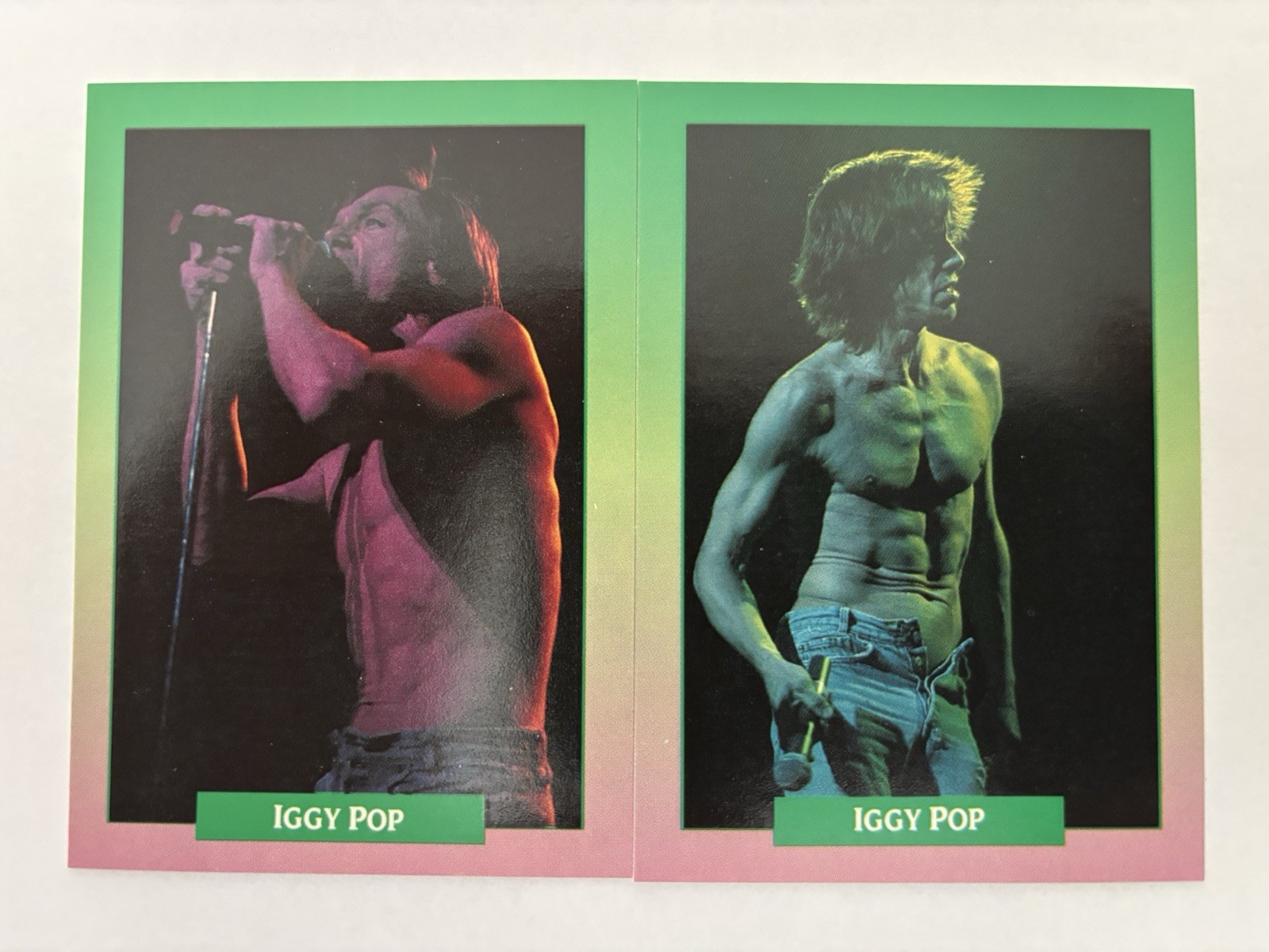 IGGY POP 1991 Thousand Mile Brockum Rockcards 2 Card Lot Stooges James Osterberg