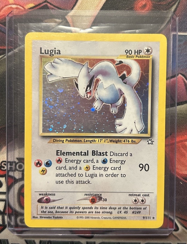 Lugia 9/111 Neo Genesis Holo Unlimited Moderate played W/ Swirl