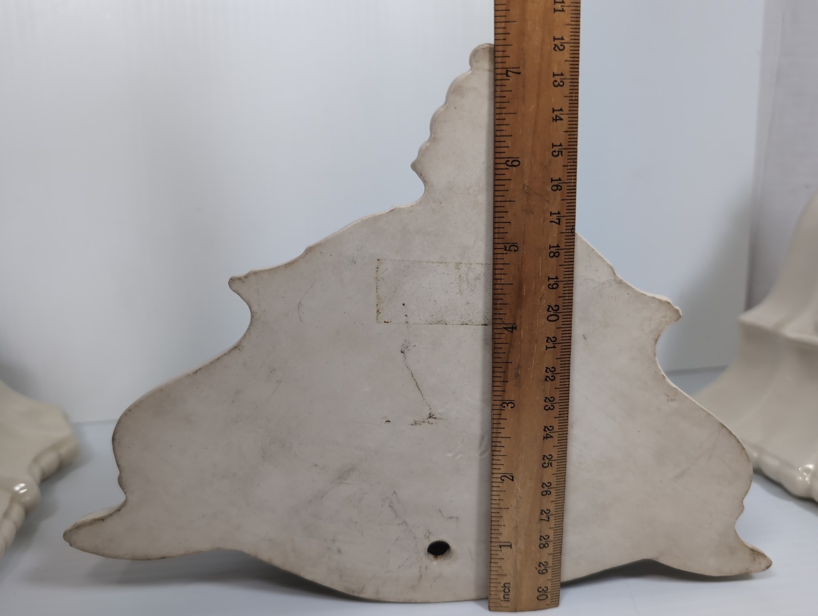 Vintage Rococo Ceramic Lavabo Set Wall Pocket Planter Fountain Mid Century Cream