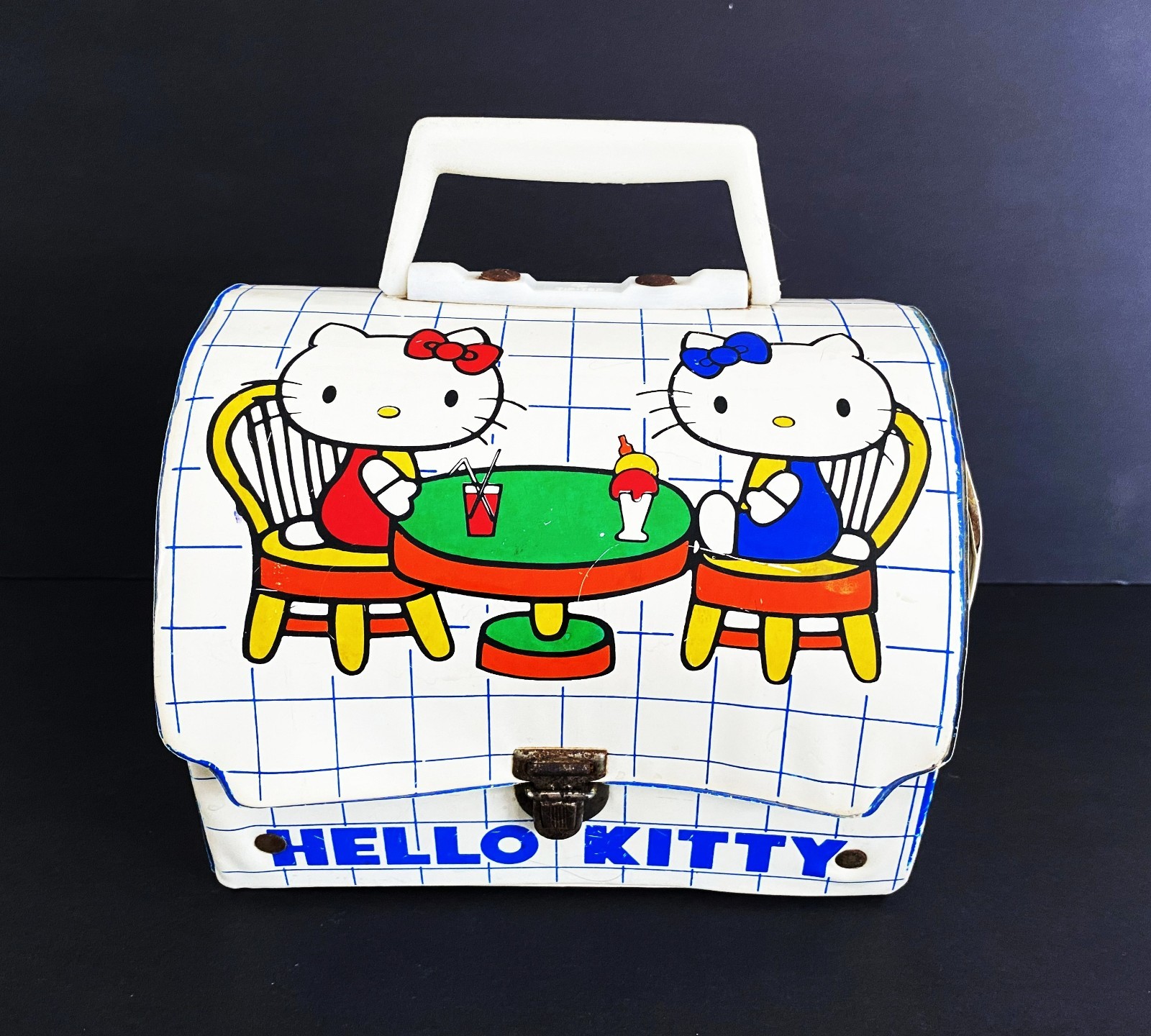 1978 Vintage Rare Hello Kitty Vinyl Dome Lunchbox Brazil Issued Wow !!!