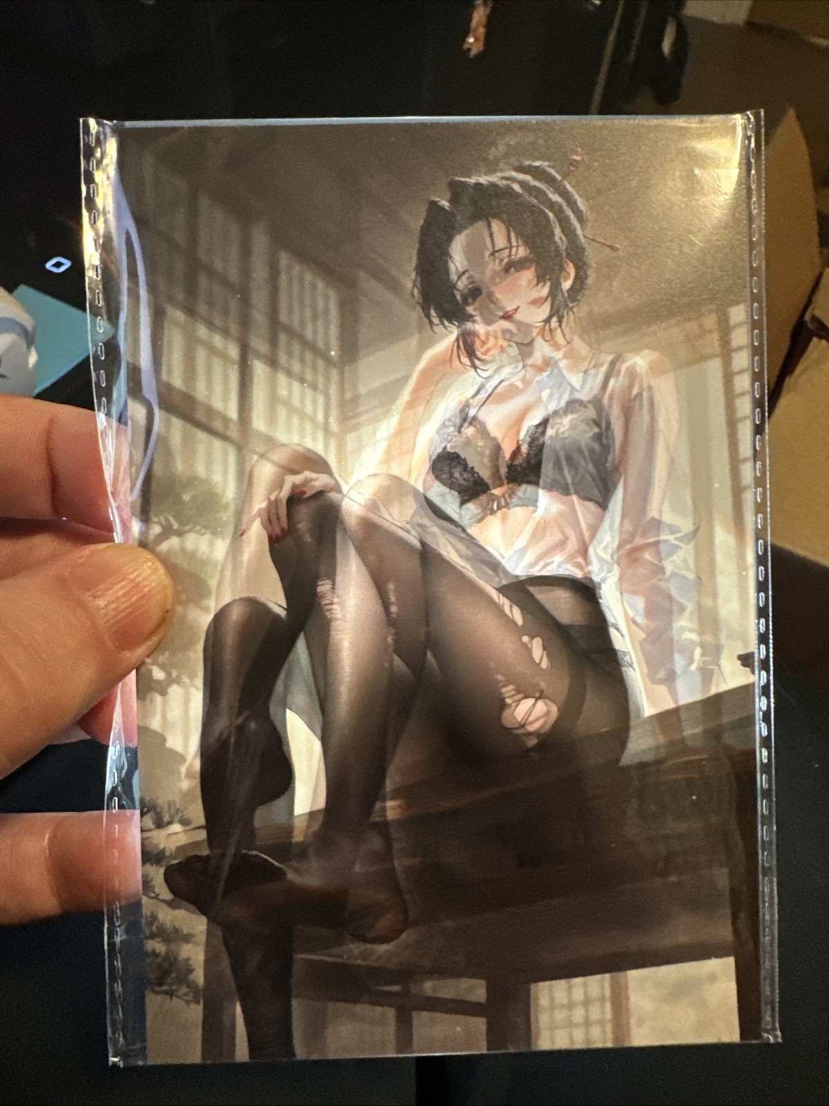 Demon Slayer Lady Tamayo A6 2-sided sticker peel Art Board waifu doujin card