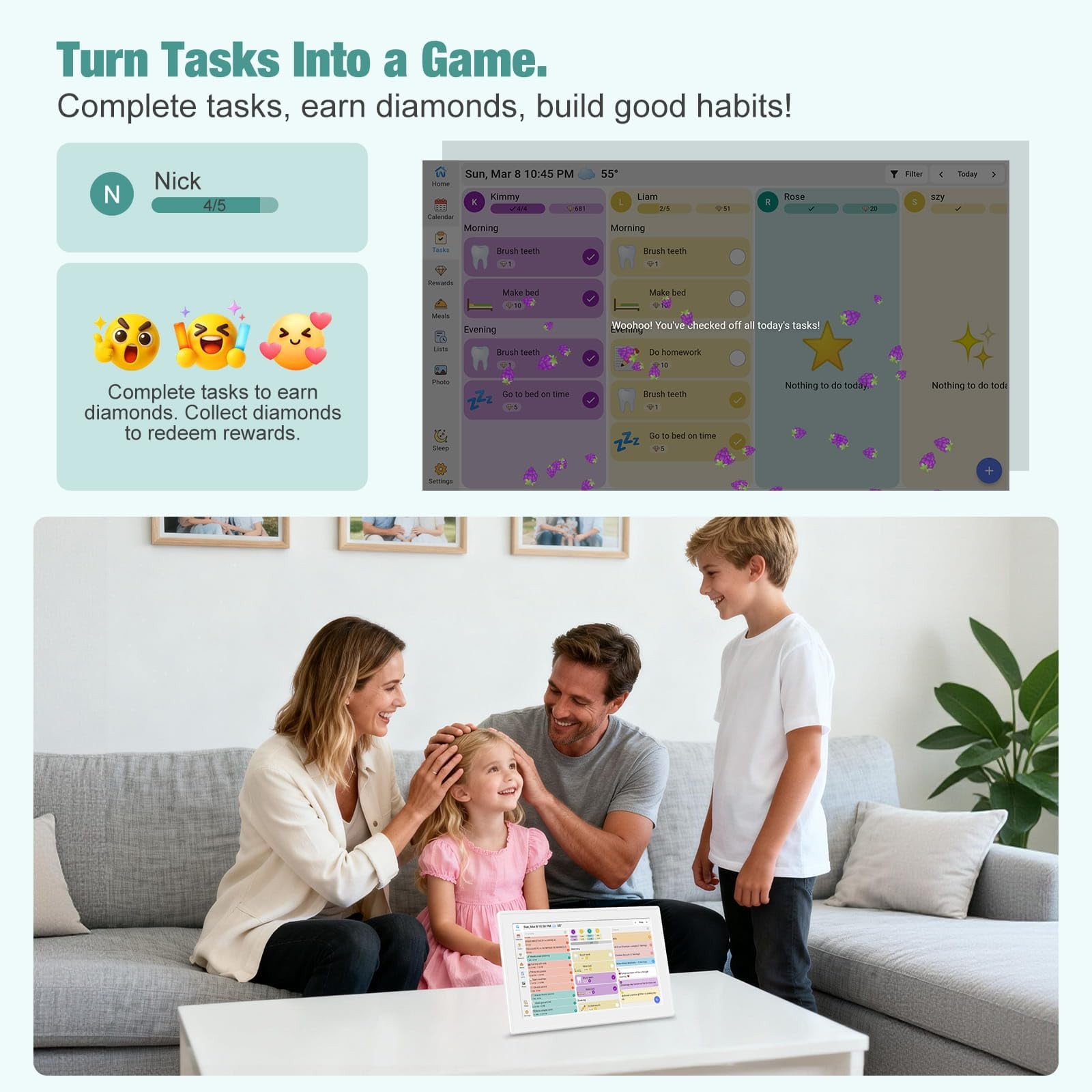 Digital Calendar with Touch Screen, Wall Mountable, Multi-Platform Calendar S…