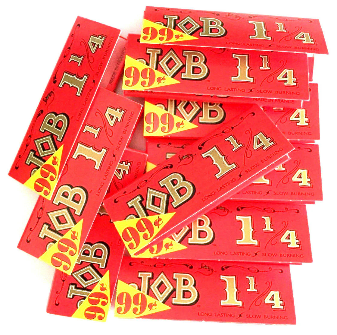 25x Job 1 1/4 1.25 Rolling Papers Orange Red