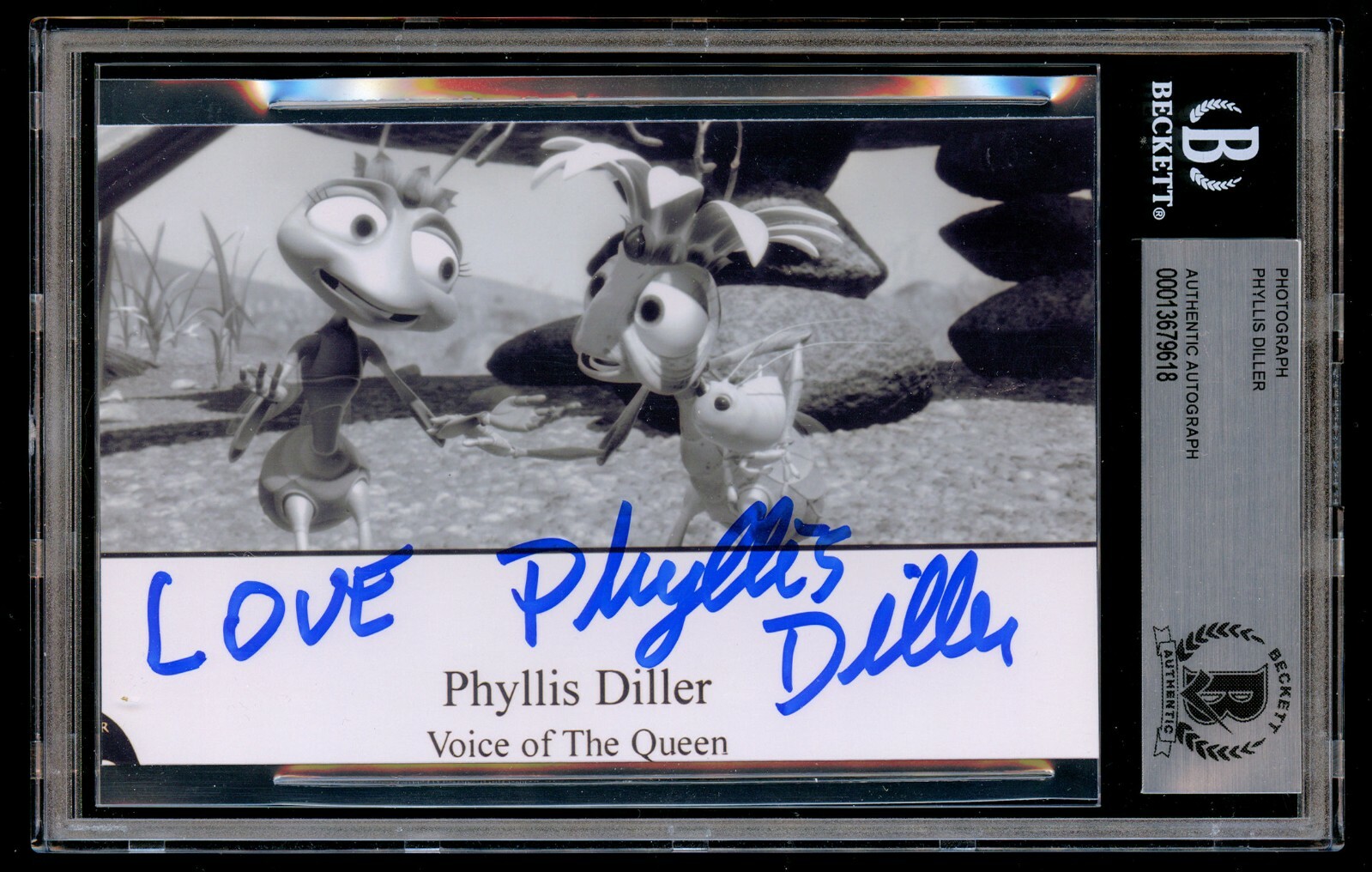 Phyllis Diller signed autograph auto 3.5×5.5 Photo A Bugs Life BAS Slabbed