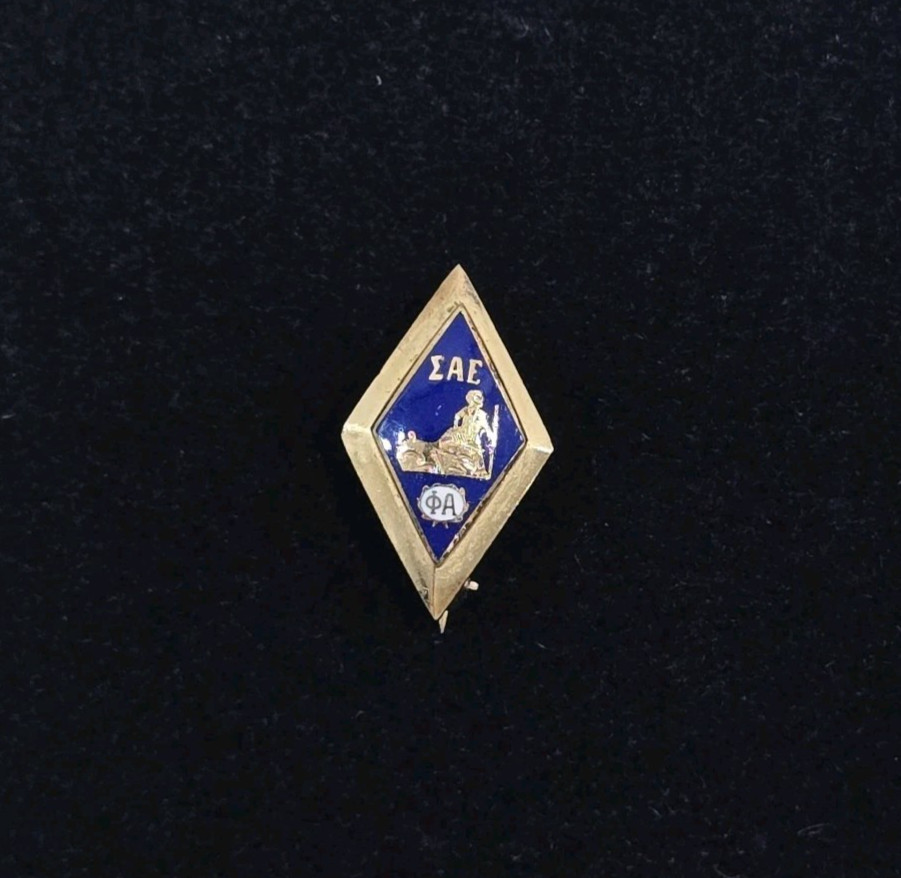 SAE Sigma Alpha Epsilon Minerva Swagger Badge Fraternity Pledge Pin