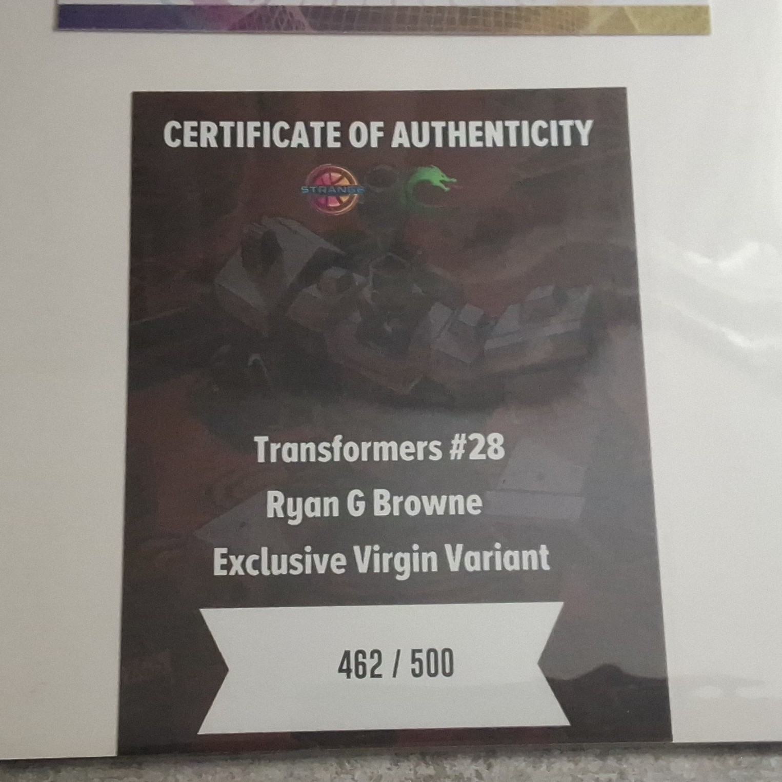 Transformers #28 Exclusive Signed Ryan Browne Ltd 500 Copies With Coa Image