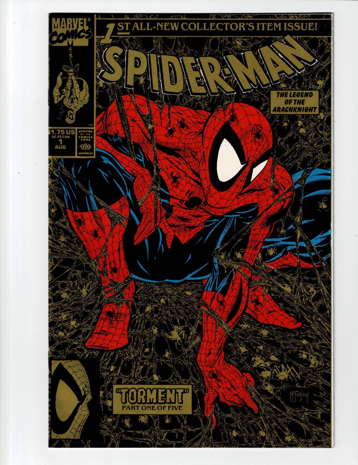 Spider-Man #1 Near Mint/Mint (9.8) 1990 T. McFarlane: Gold Cover UNCIRCULATED