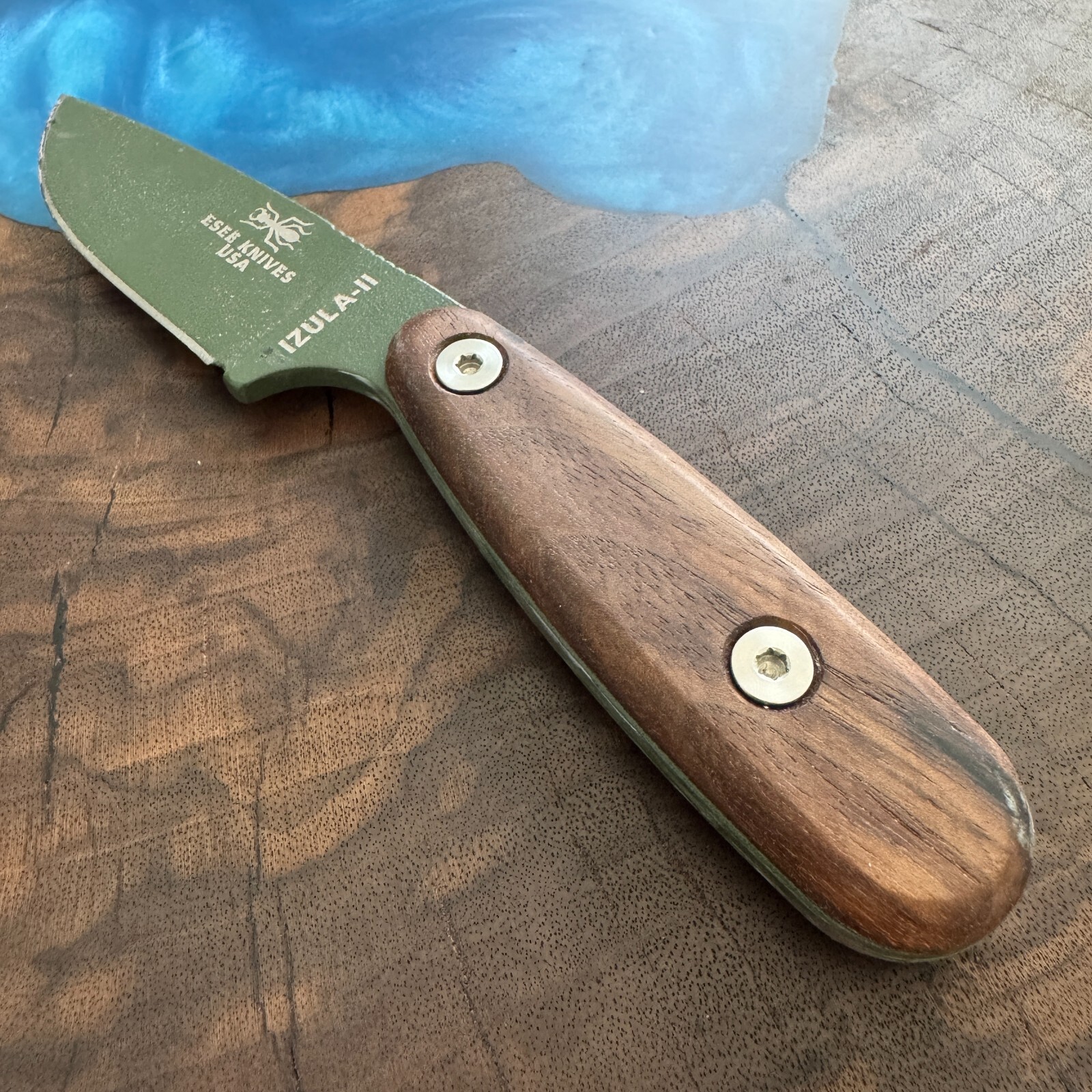 Walnut handles scales for ESEE Izula II (Izula 2) knife (no lanyard hole)