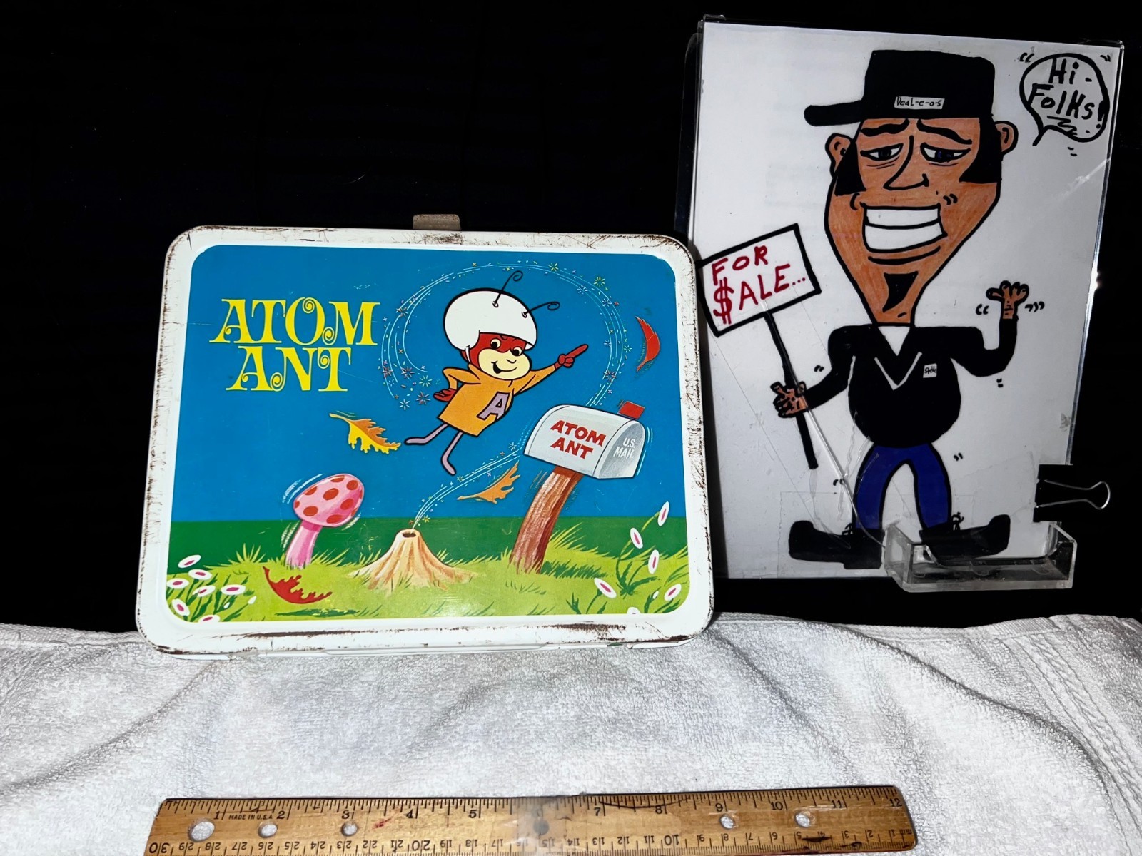 1966 ATOM ANT MORROCCO MOLE SQUIDDLY DIDDLY PAW RUGG SECRET SQUIRREL+LUNCH BOX😀