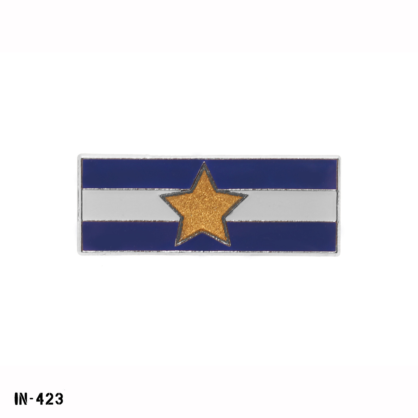 Citation Bar Pin – Blue White Blue Gold – Star – Gemsco USA ~ NEW