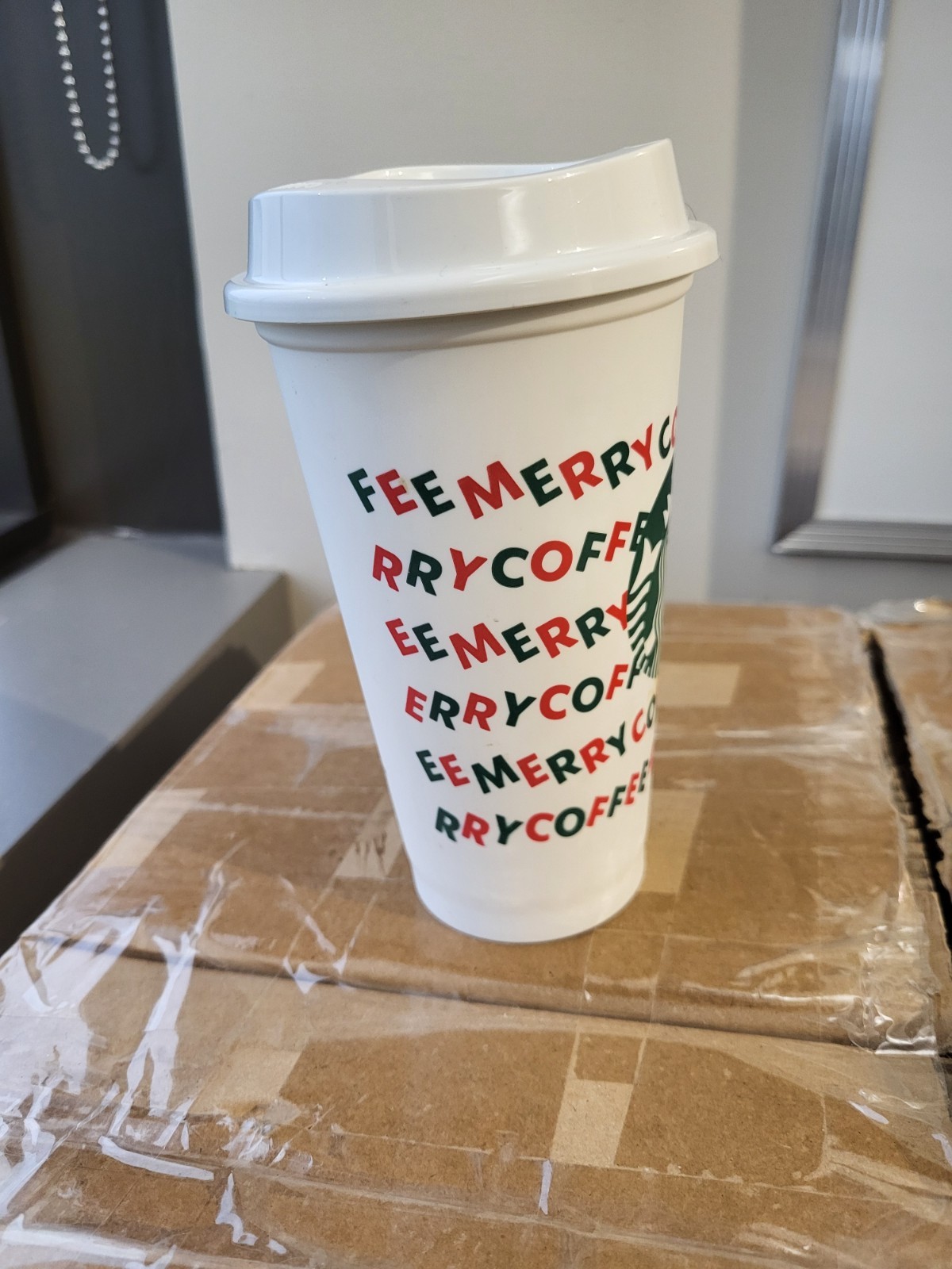 Starbucks Merry Coffee 2013 Holiday Reusable 16 oz Plastic Cup