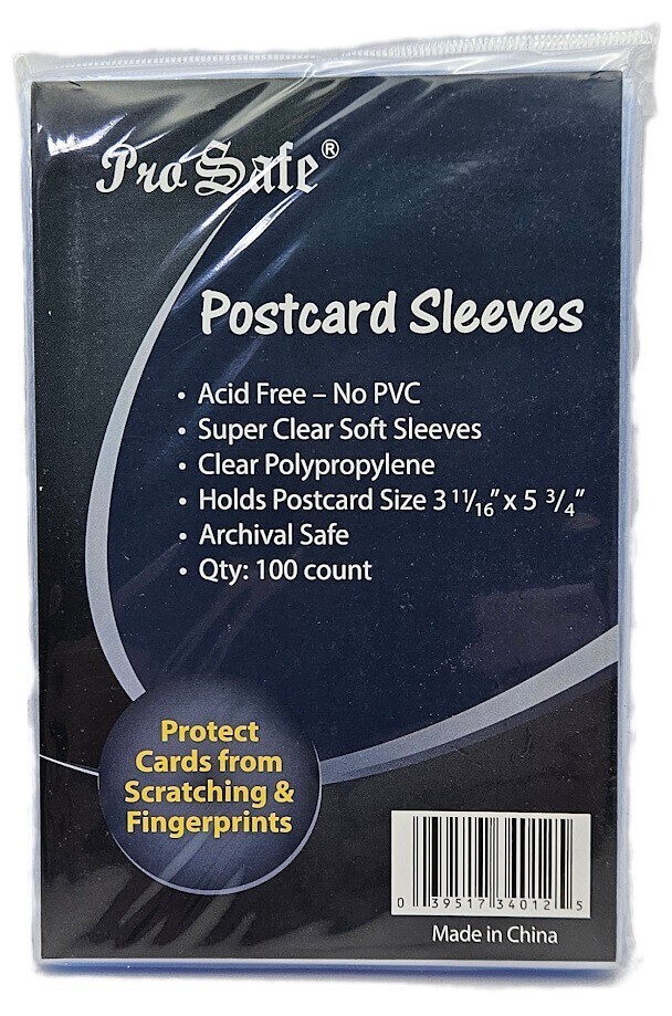 (500 Count) Pro-Safe Standard Size Postcard Sleeves – 2 Mil Poly Archival Safe