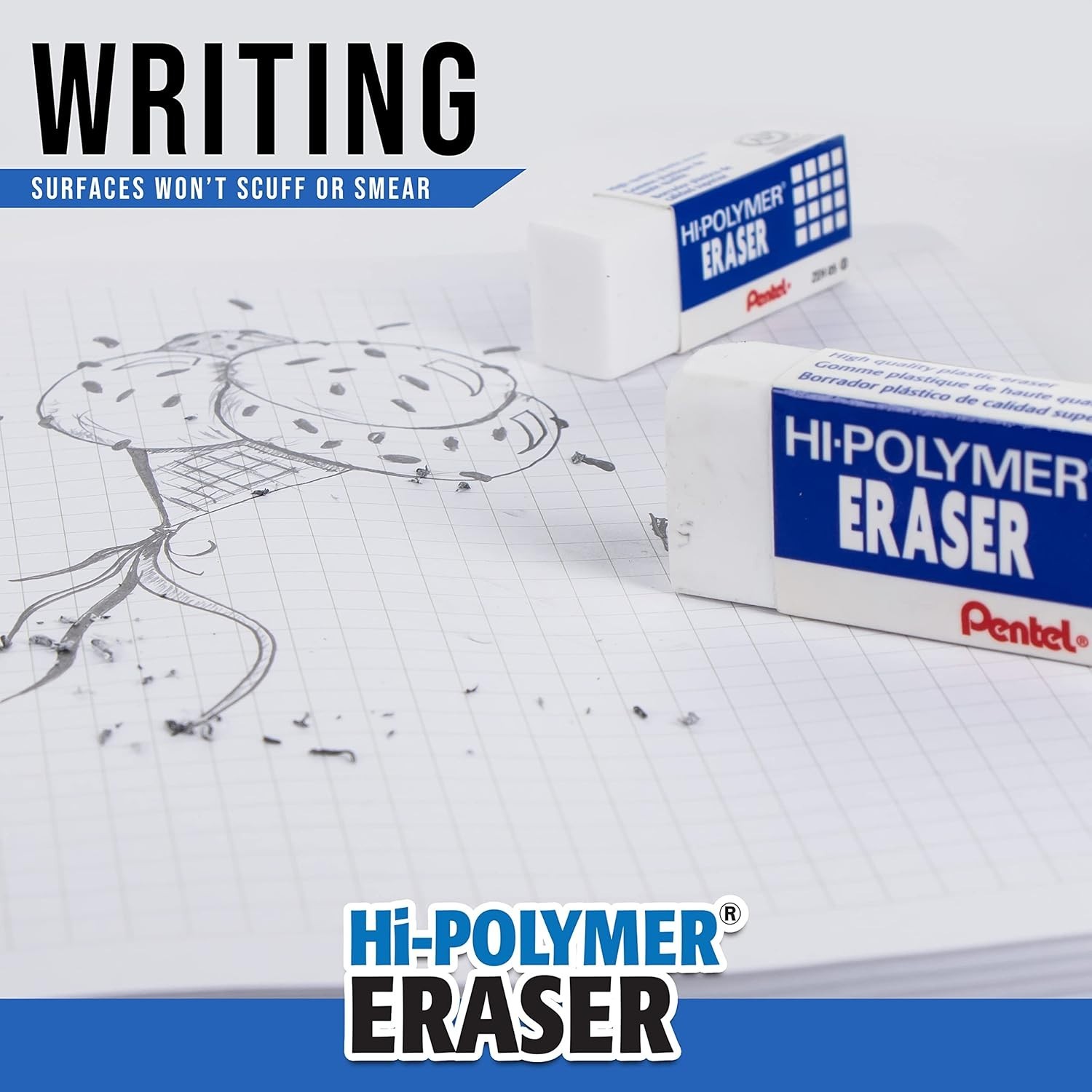 Precision Hi-Polymer Block Erasers, Large, Pack of 4 – Effortless Cleaning