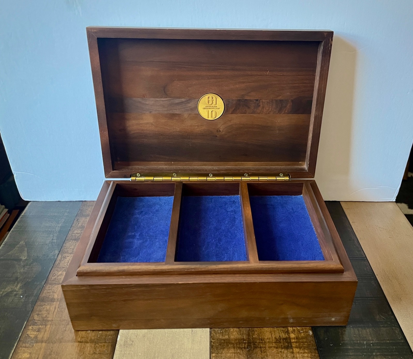 Bank Of America BofA 10 Year Recognition Award Wooden Felt-Lined Keepsake Box