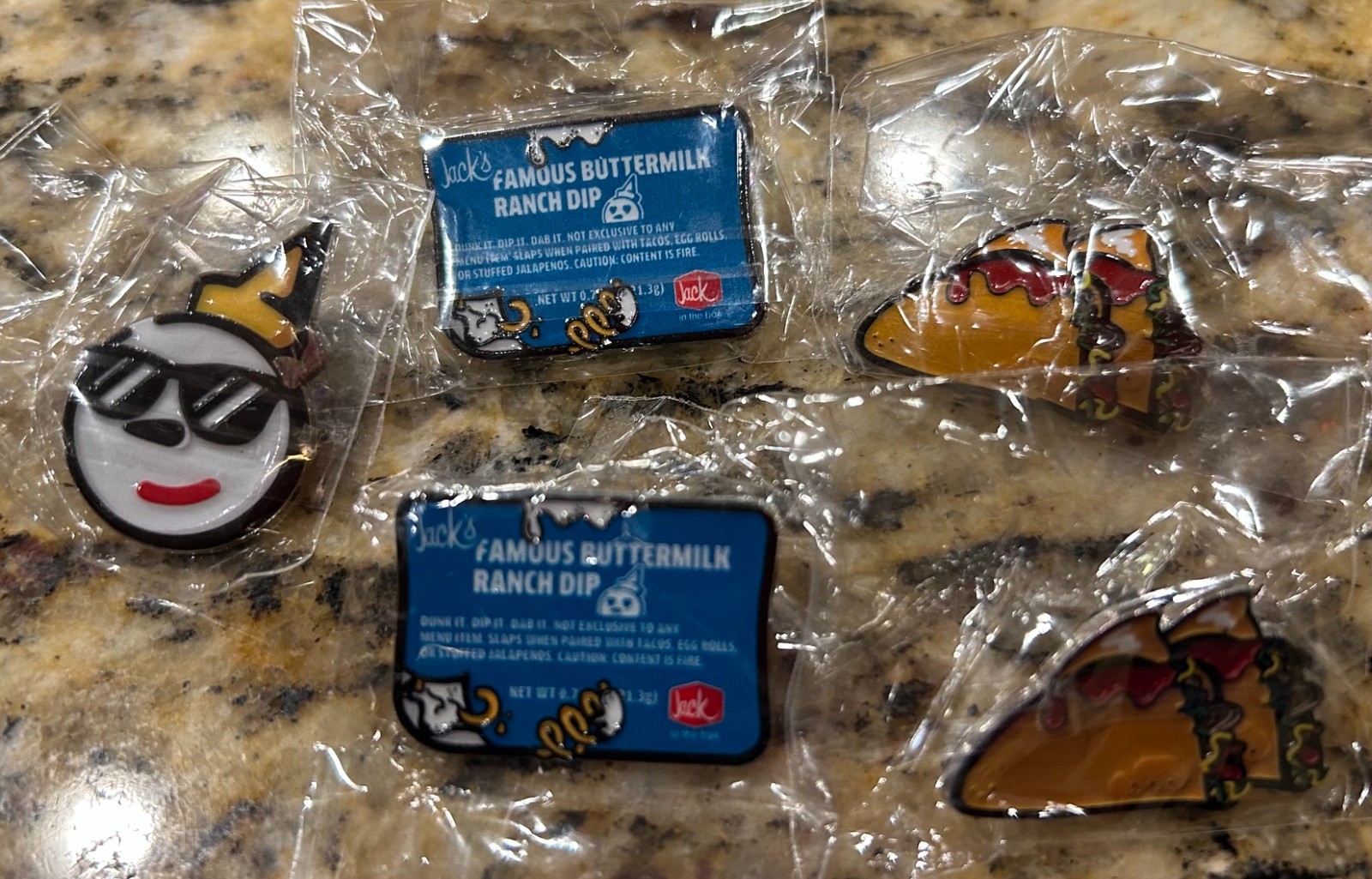Jack in the Box Collectible Pinback Button Set Mascots & Food Items