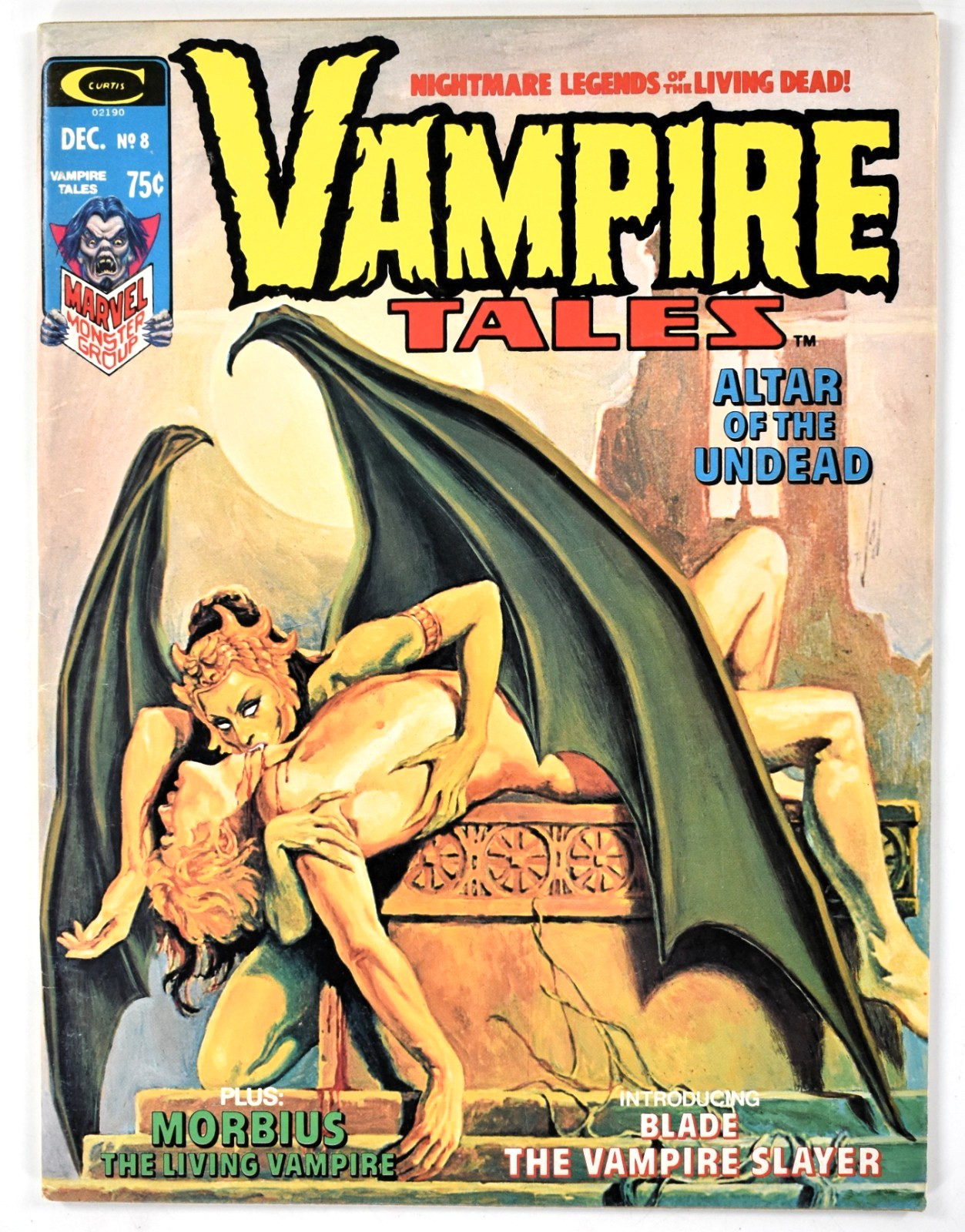 Vintage: Vampire Tales #8 Curtis Marvel Key Issue 1st Solo Blade Story (1974)