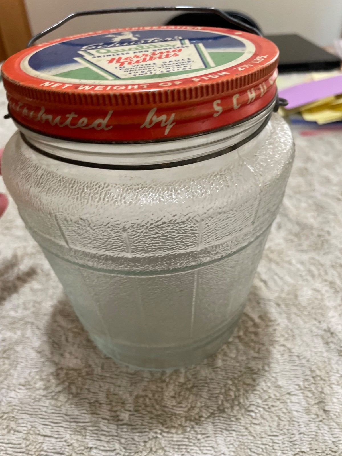 Schuster’s Quality Herring Tidbits 2.5 Pounds Glass Jar From Wisconsin