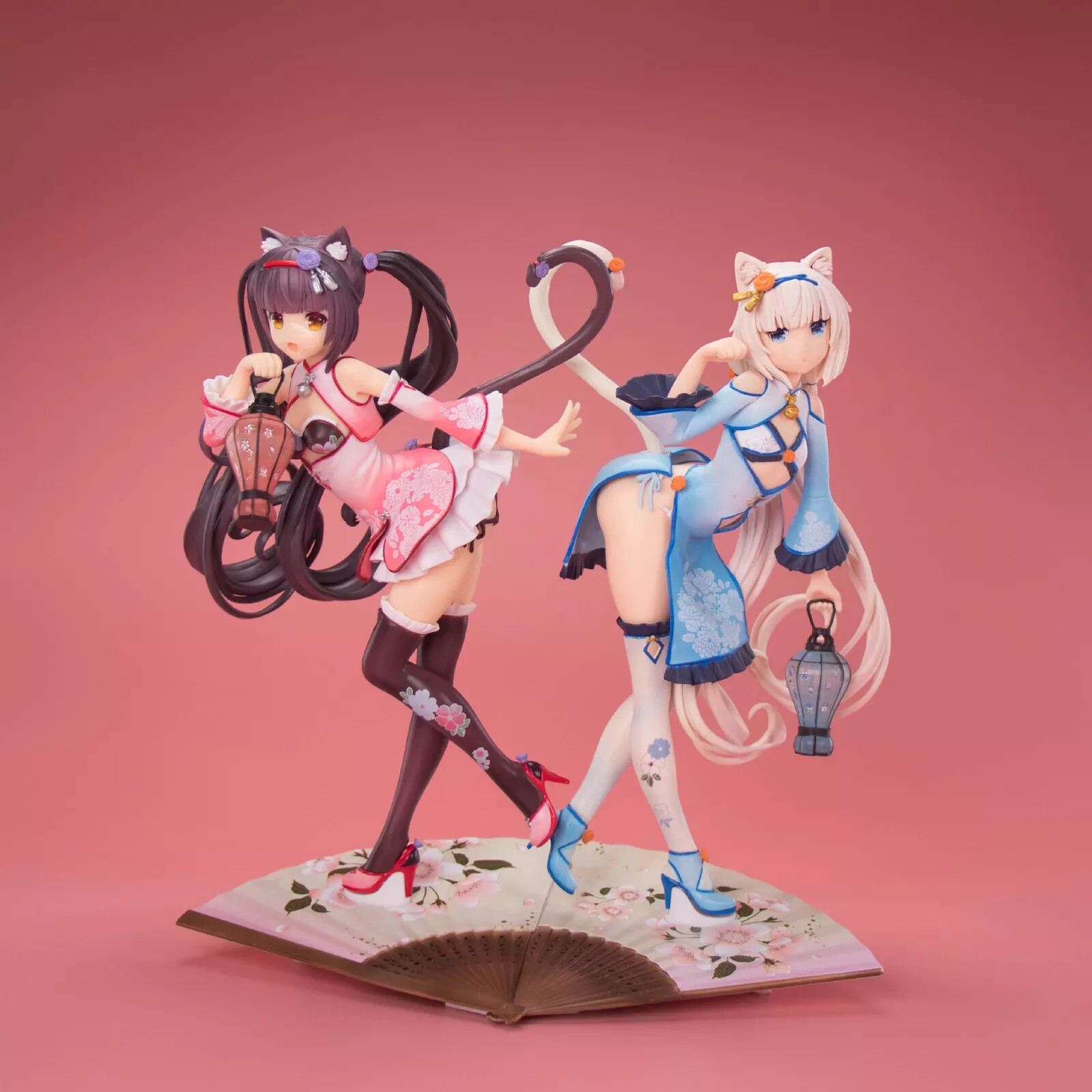 2Pcs/Set Anime NEKOPARA Vanilla Chocola Lantern Ver. PVC Figure New No Box Soft