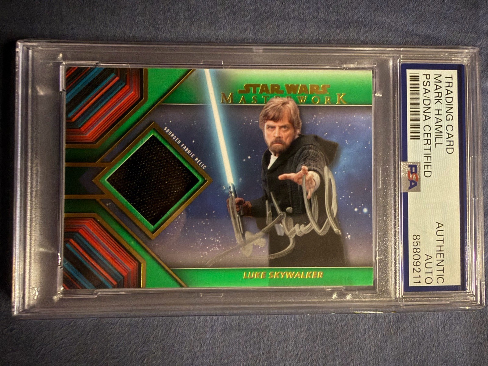 Topps Star Wars Masterwork 2022 Luke Skywalker Mark Hamill Signed Relic Card PSA