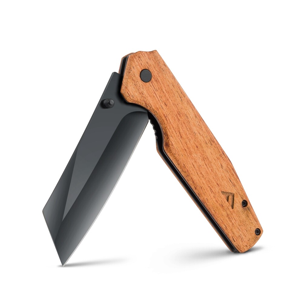 FLISSA Folding Utility Knife4.75”Reverse Tanto Folding Pocket Knife Wood Handle