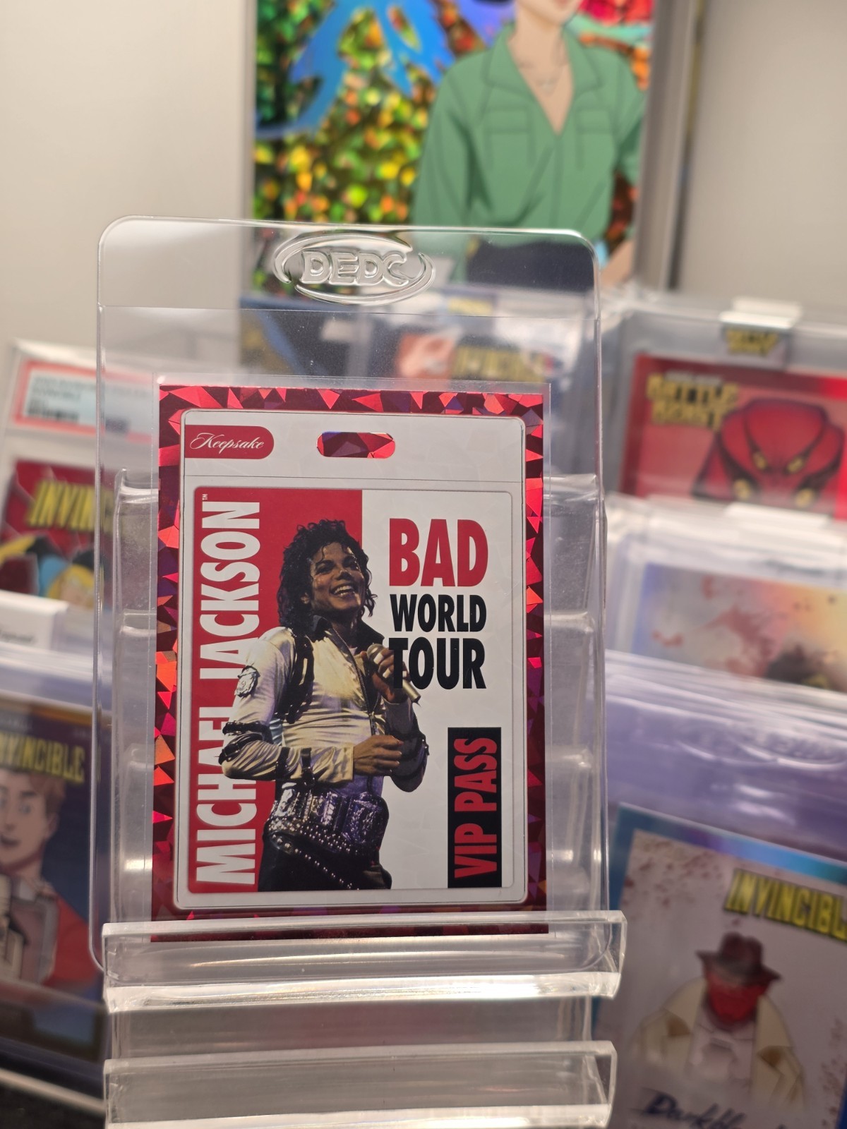 2025 Keepsake Michael Jackson Bad World Tour VIP Pass Red 22/87 #106 Cracked Ice