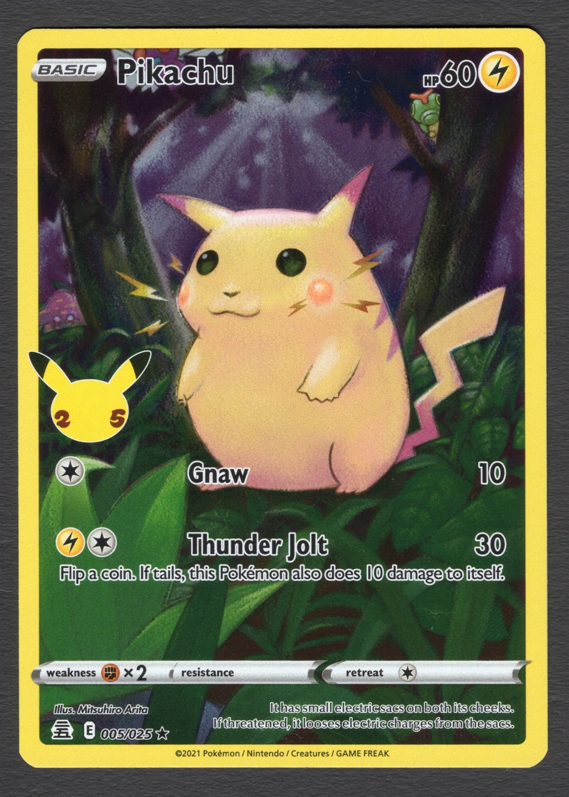 Pikachu 005/025 Illustration Rare Holo NM Pokemon Card HQ Scan