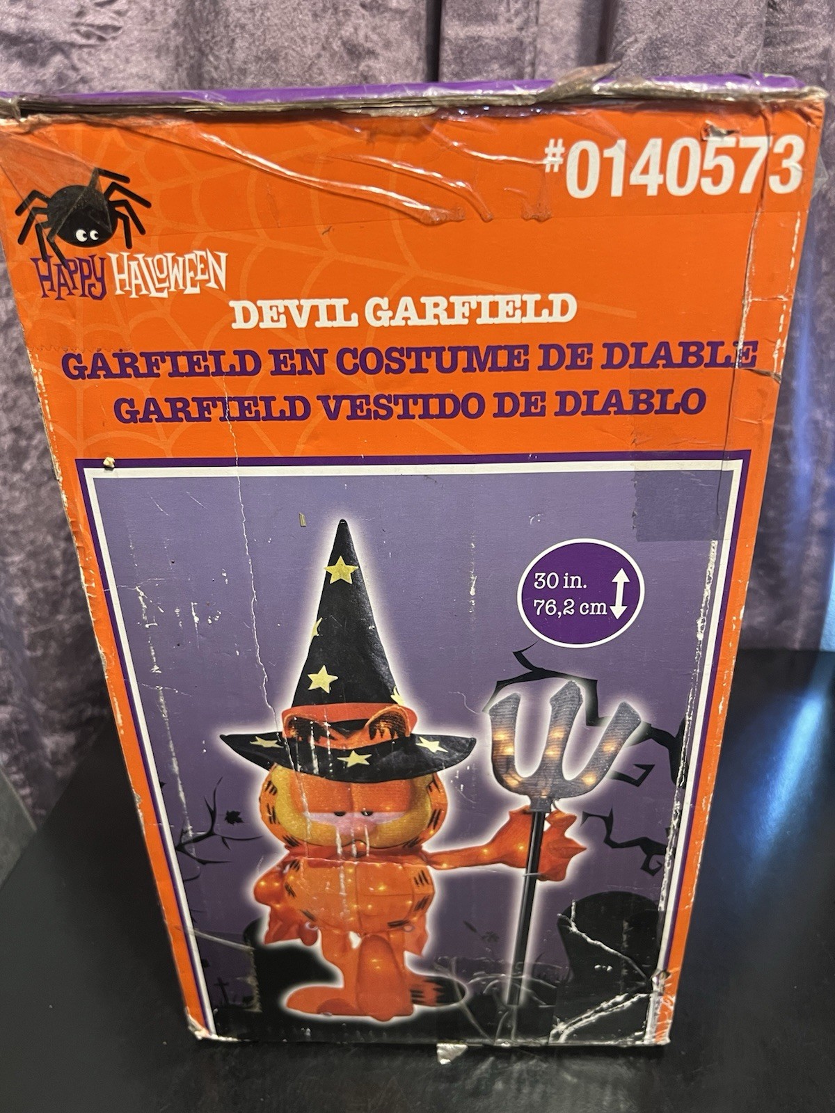 Vintage Light Up Devil Garfield 2.5ft Indoor Outdoor Decor Works Great New NOS