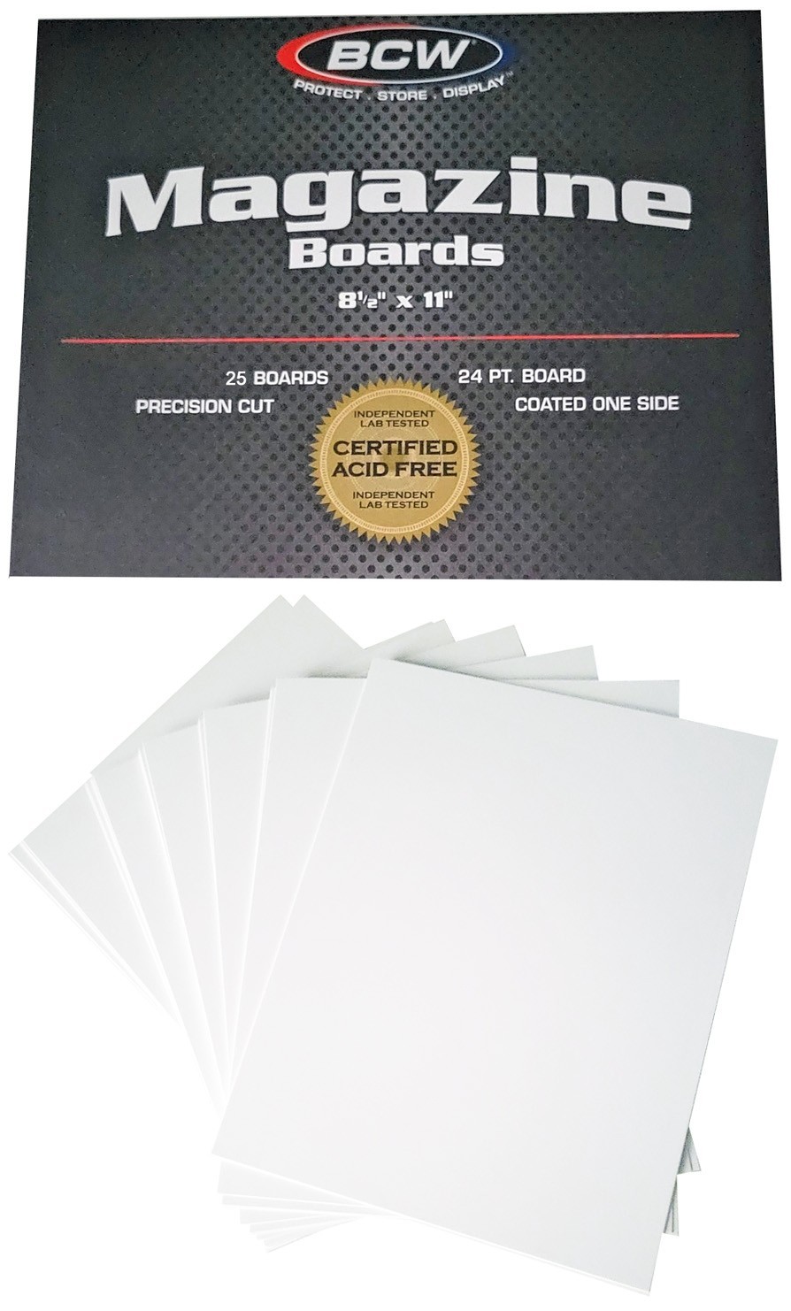 25 BCW Magazine Size Backing Boards 8.5″ x 11″ White Backer Acid Free Storage