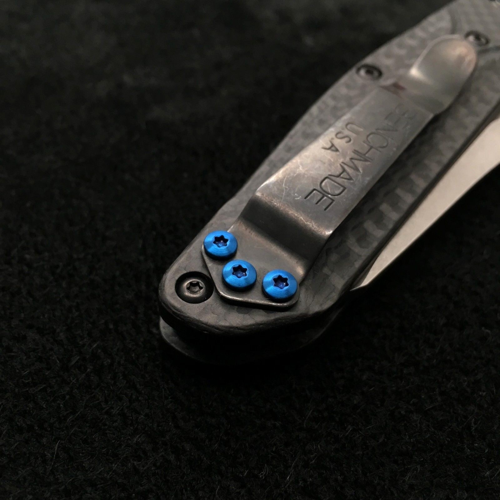 Benchmade 940-1 Osborne ~ (3) Torx Clip Screws ~ Titanium blue (No Knife)