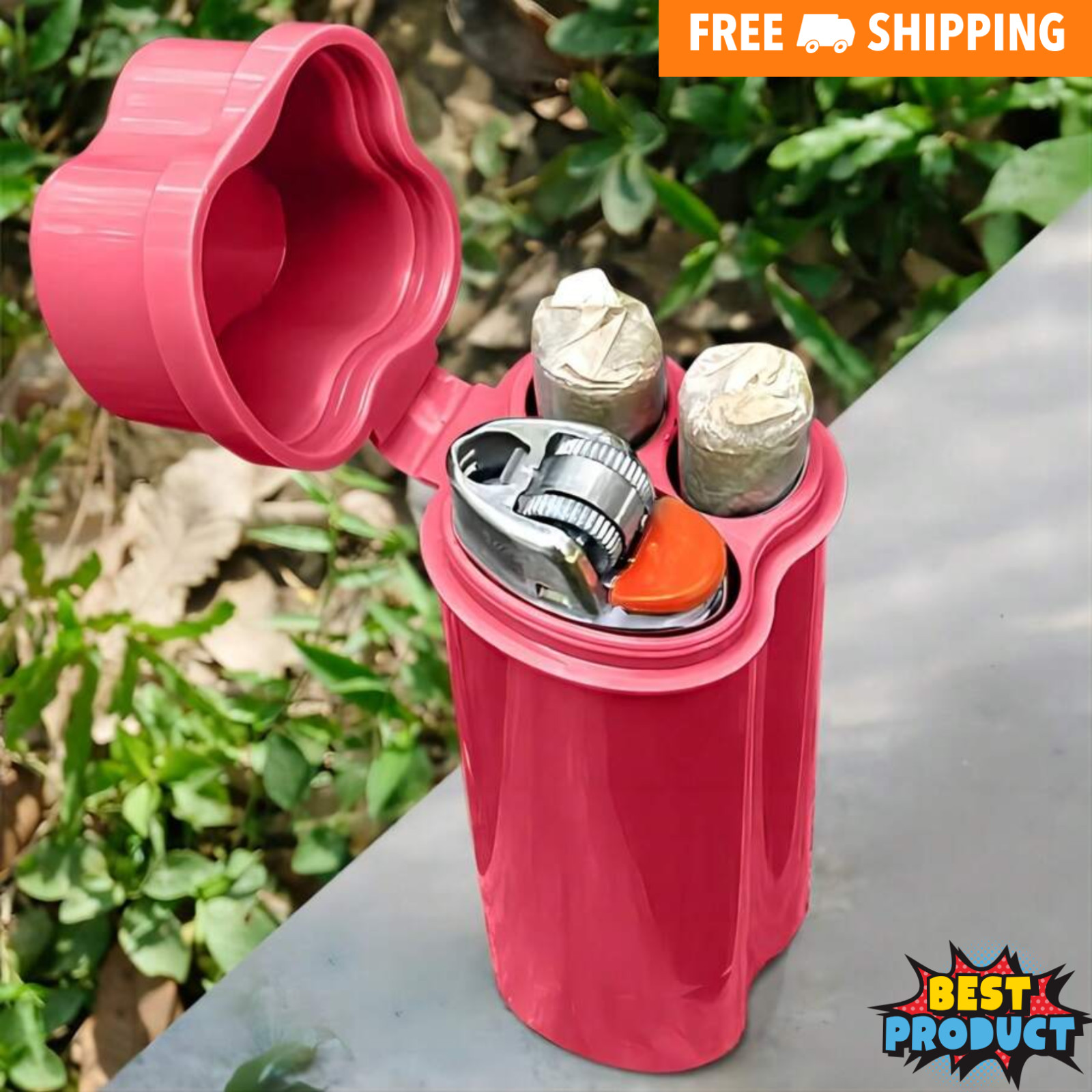 Portable Cigarette Lighter Holder Storage Case Mini Water Windproof Cigarete Box