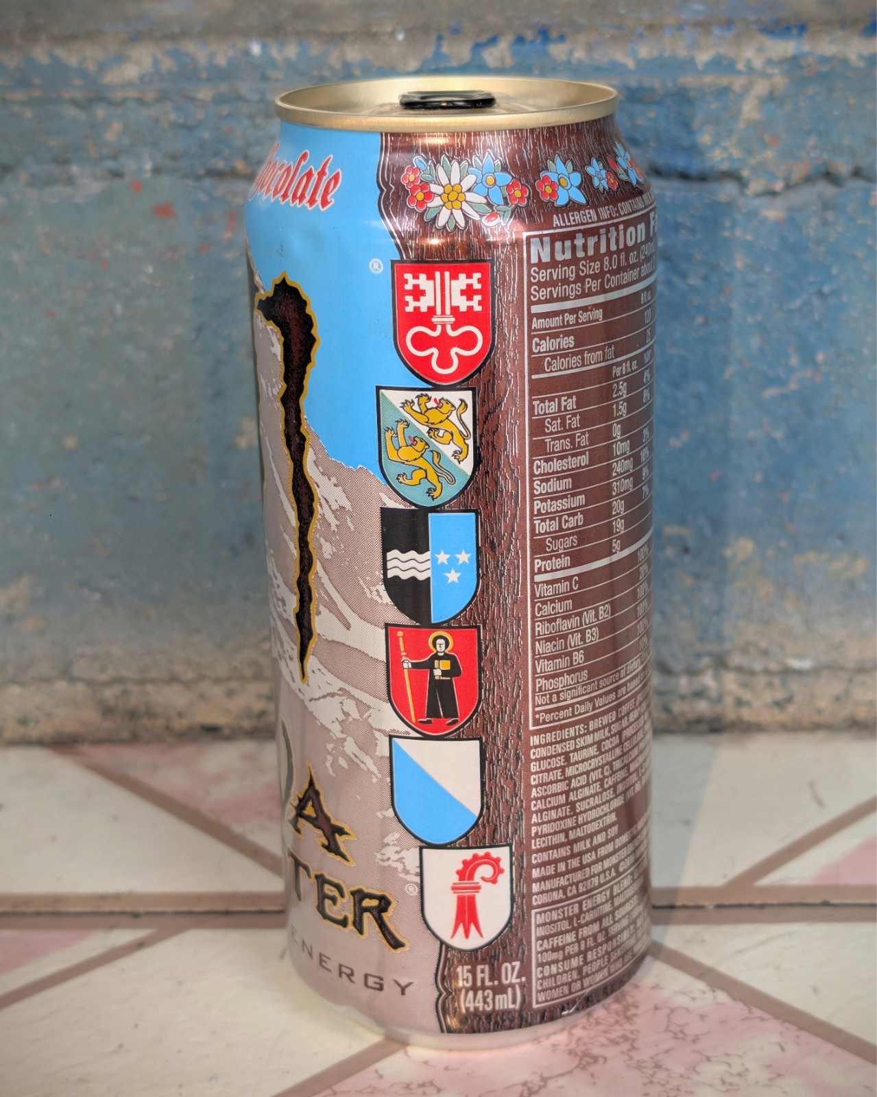RARE! 2018 MONSTER ENERGY DRINK JAVA SWISS CHOCOLATE! (1X) FULL 15oz Can