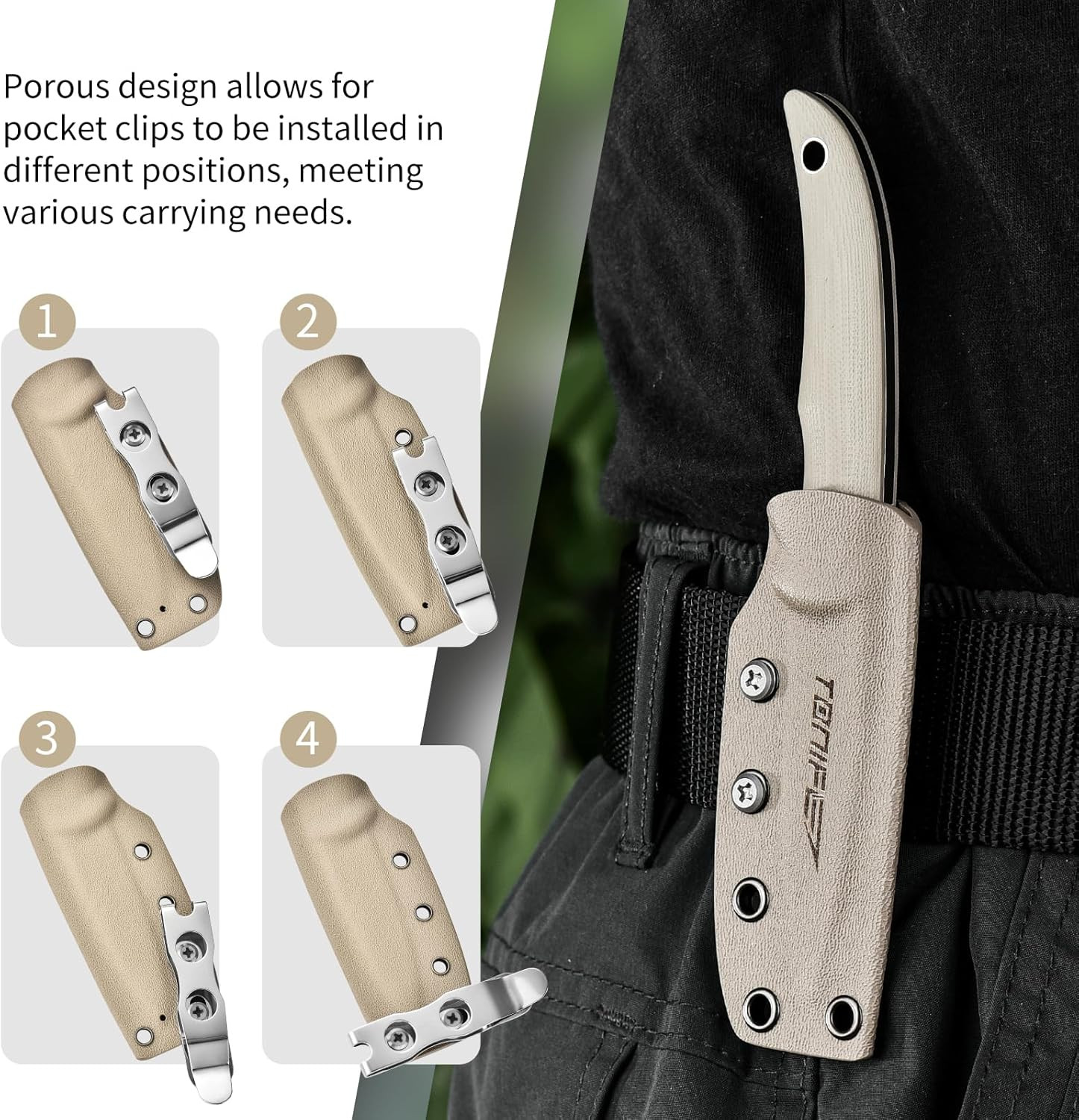 Nova 2.68” Blade Mini Neck Knife Full Tang Fixed Blade Knife with Kydex Sheath