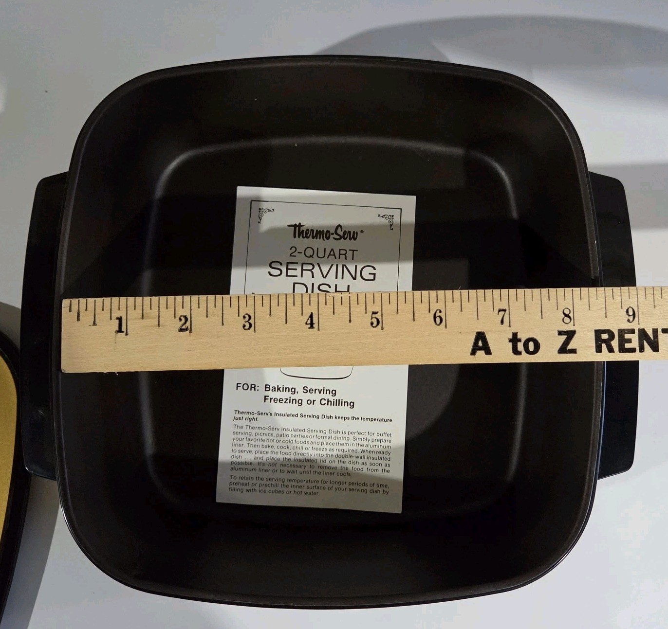 West Bend Thermo-Serv Insulated Cookware Serving Dish 8 x 8 Vintage Gold & Black