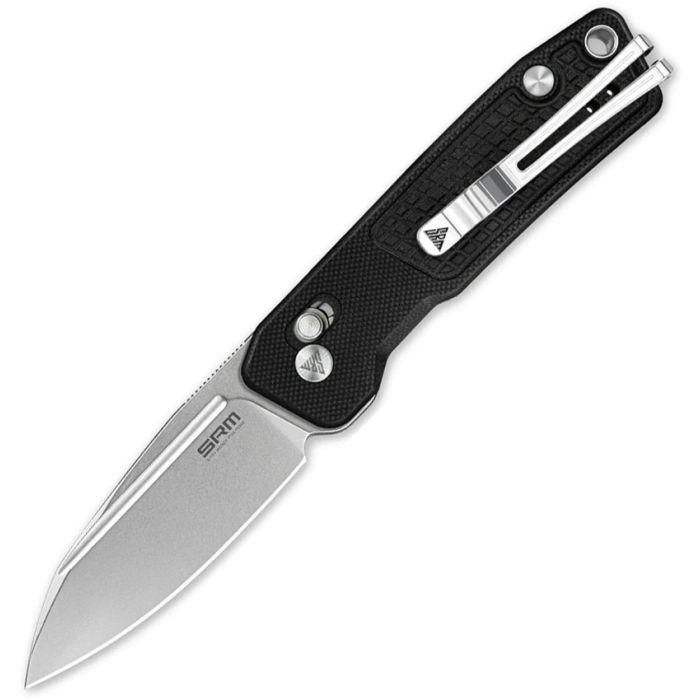 SRM Knives Scout 7229-GB Ambi Lock Black Black G10 Folding 14C28N Knife 7229GB