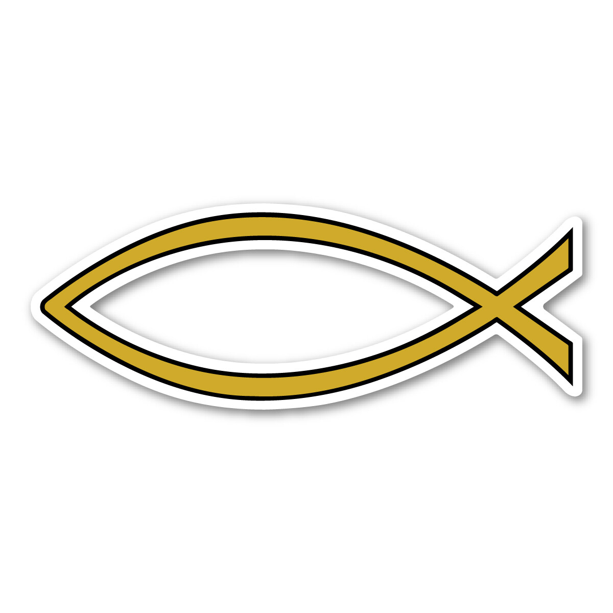 Gold Plain Fish Mini Magnet