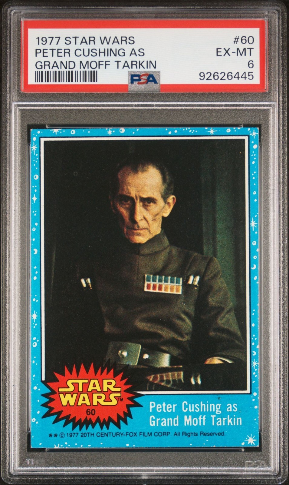 Peter Cushing As Grand Moff Tarkin – 1977 Topps Star Wars #60