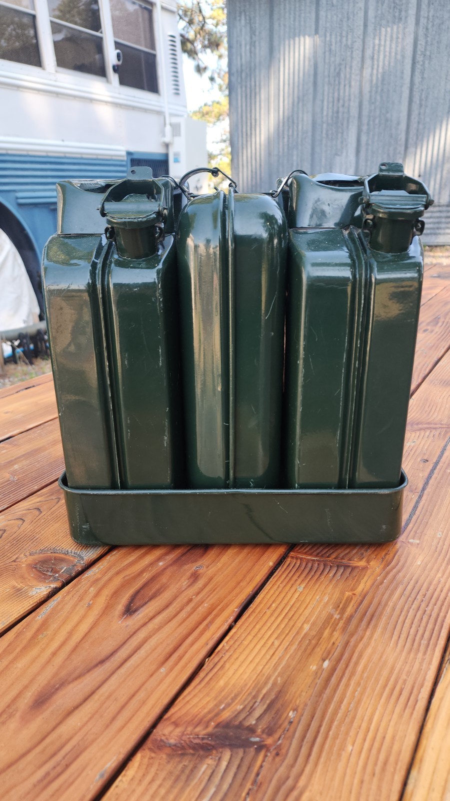 Vintage German Military Kraftstoff 5 Liter Jerry Can Set (TGL 4368) – RARE!