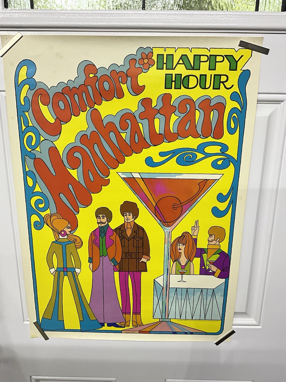 Vintage 1960s Southern Comfort In Manhattan Happy Hour Poster