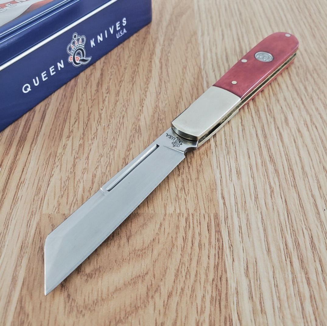 Queen Barlow Folding Knife 1095HC Steel Wharncliffe Blade Smooth Bone Handle