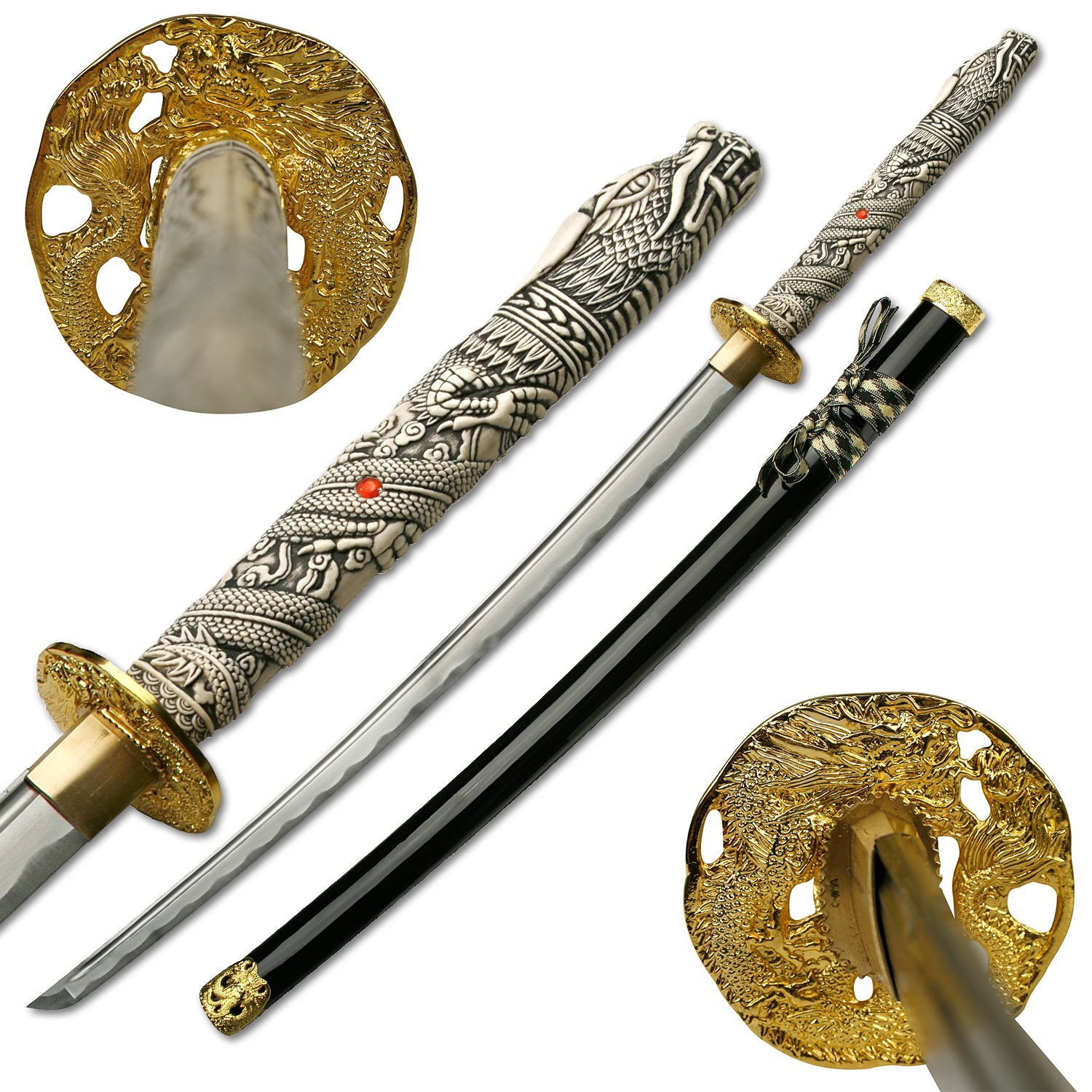 BladesUSA Hand Forged Fantasy Dragon Sword w/Injection Molded ABS & Scabbard