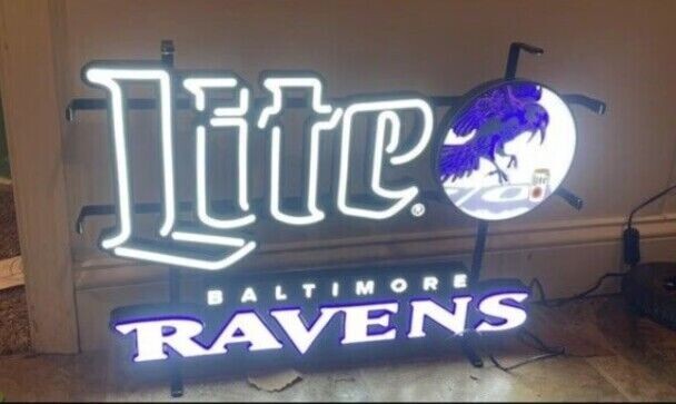 Baltimore Ravens Beer Pilsner 24″ Vivid LED Neon Sign Lamp Light With Dimmer VL