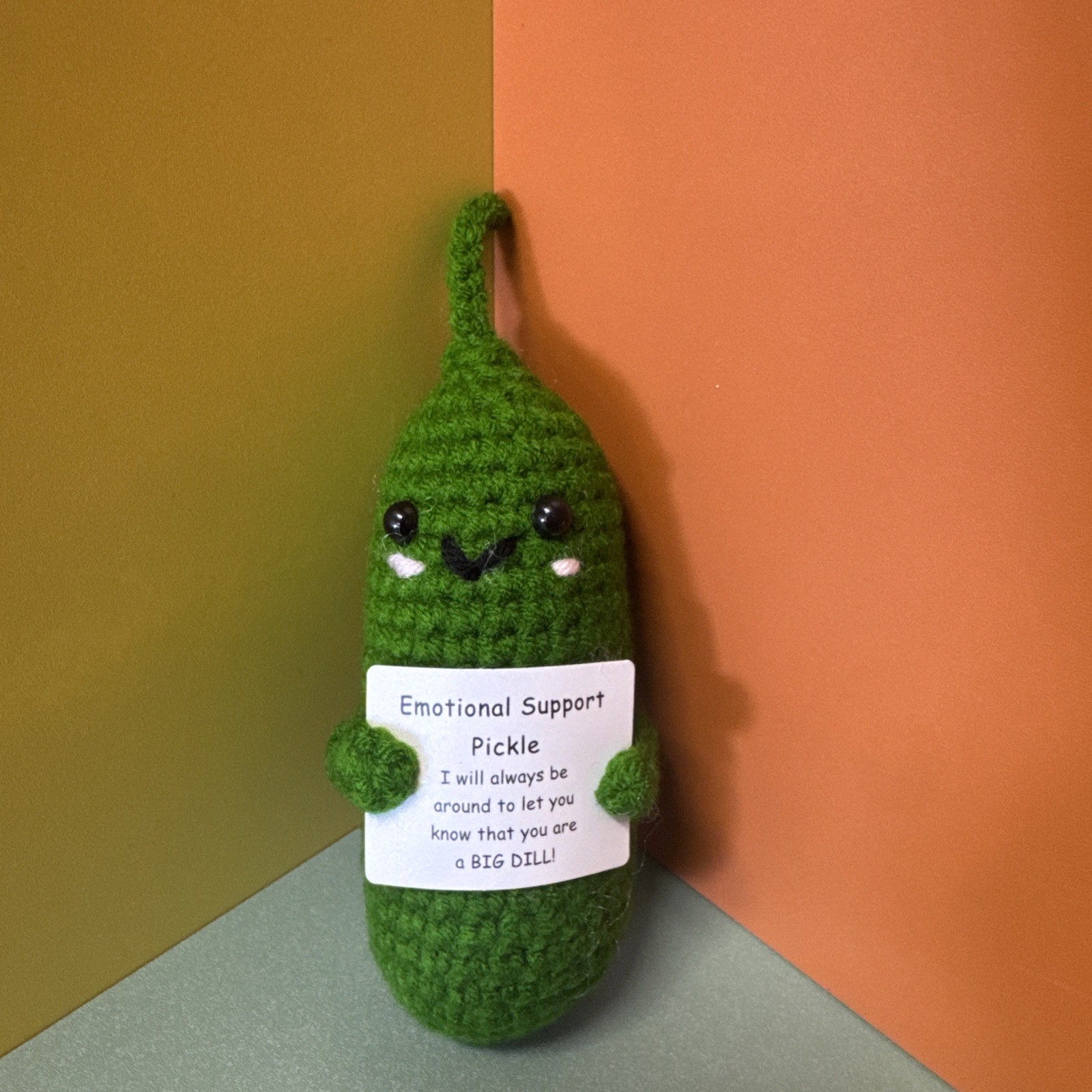 Handmade Crochet Emotional Support Pickle Positive Pickle Motivational Gift