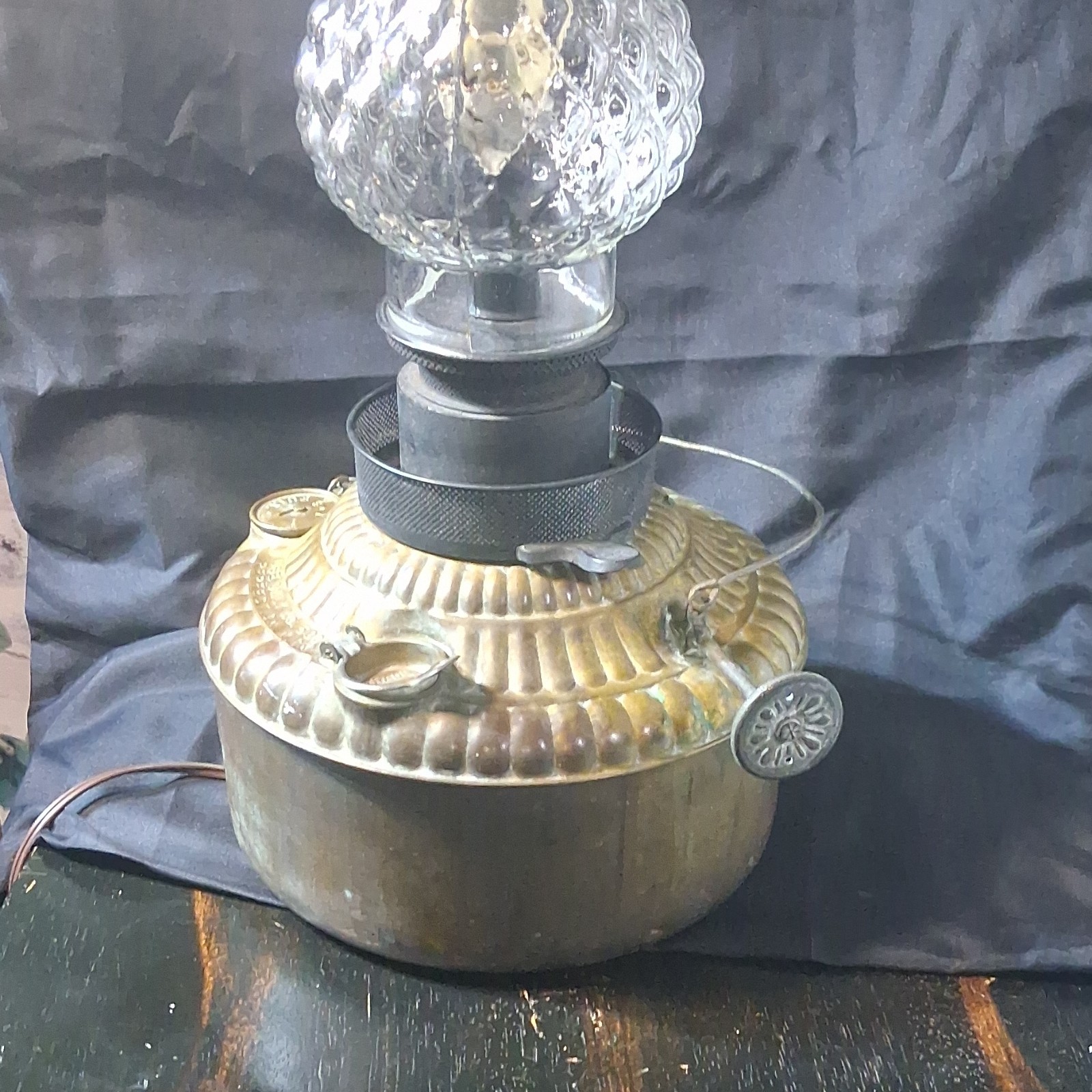 Perfection Brass Table Lamp Glass Shade MPN 500 Corded Electric Vintage
