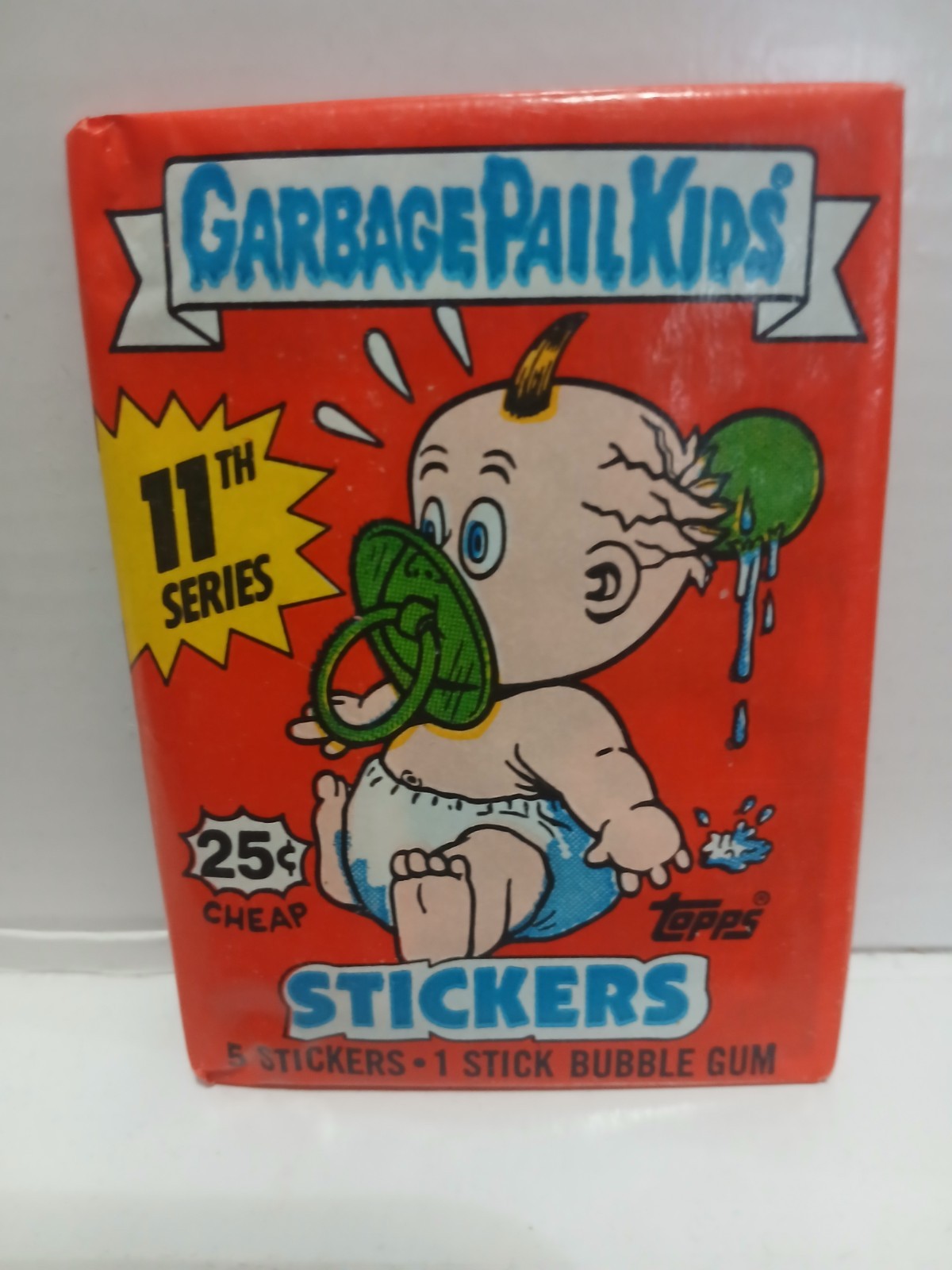 1987 Topps Garbage Pail Kids Series 11 Original Sealed 5 Sticker Wax Pack (1)