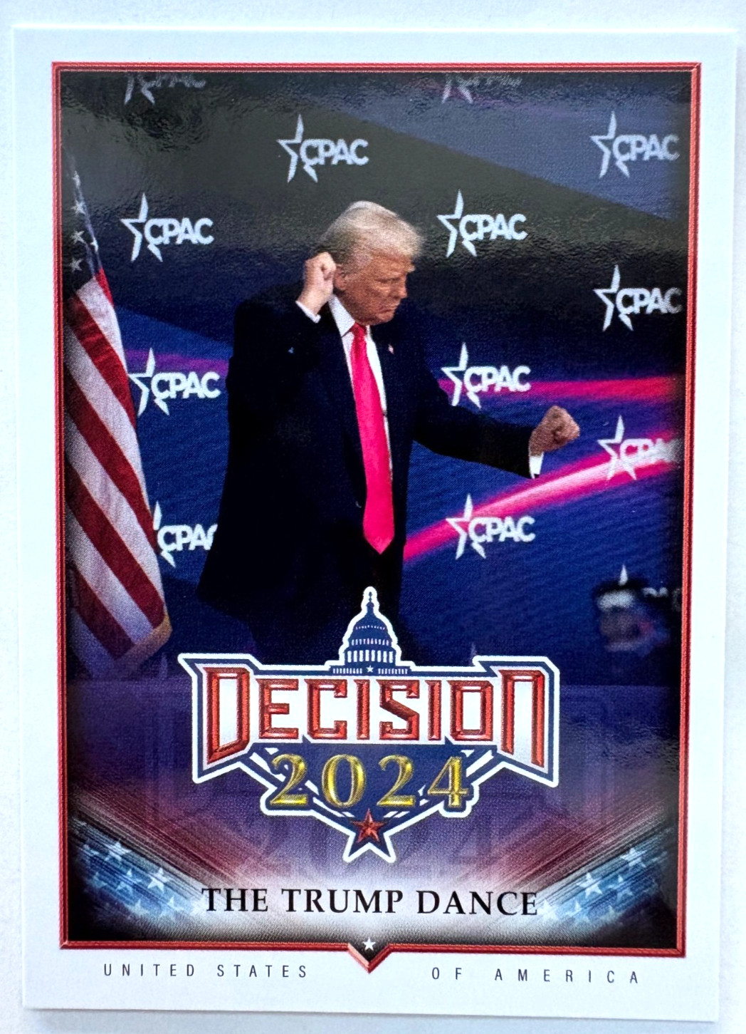 2024 DECISION RAINBOW FOIL VERSION THE DONALD TRUMP DANCE BASE CARD #203 SP