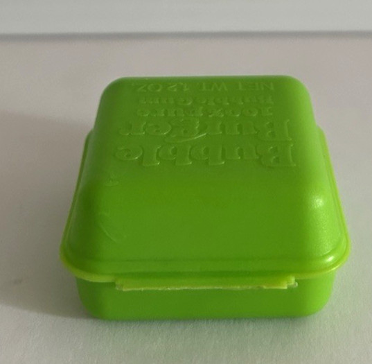 Vtg 1980’s Fleer BUBBLE BURGER BUBBLE GUM Empty Container LIME GREEN Free Ship