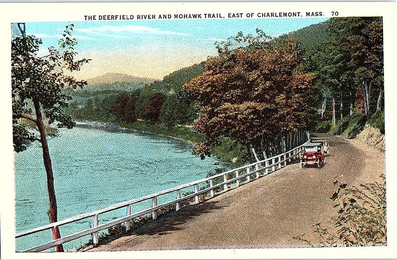 Postcard ROAD SCENE Charlemont Massachusetts MA j/27 AJ3522